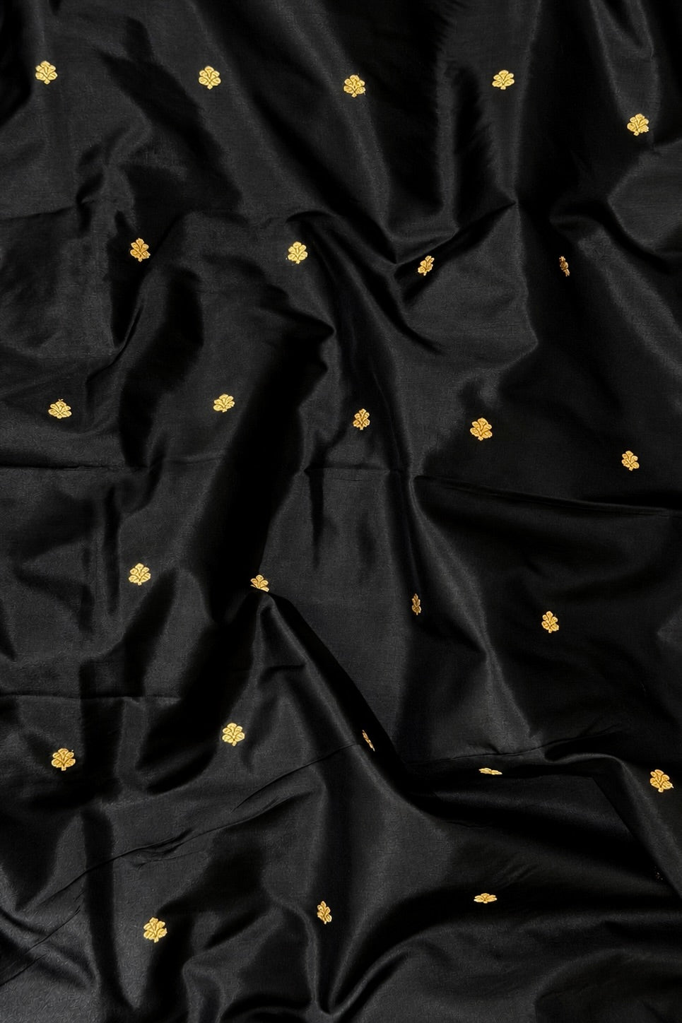 Black Katan Silk Co-Ord Set with Regal Panel 