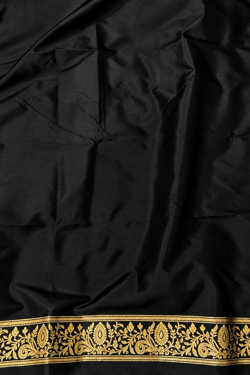 Black Katan Silk Co-Ord Set with Regal Panel
