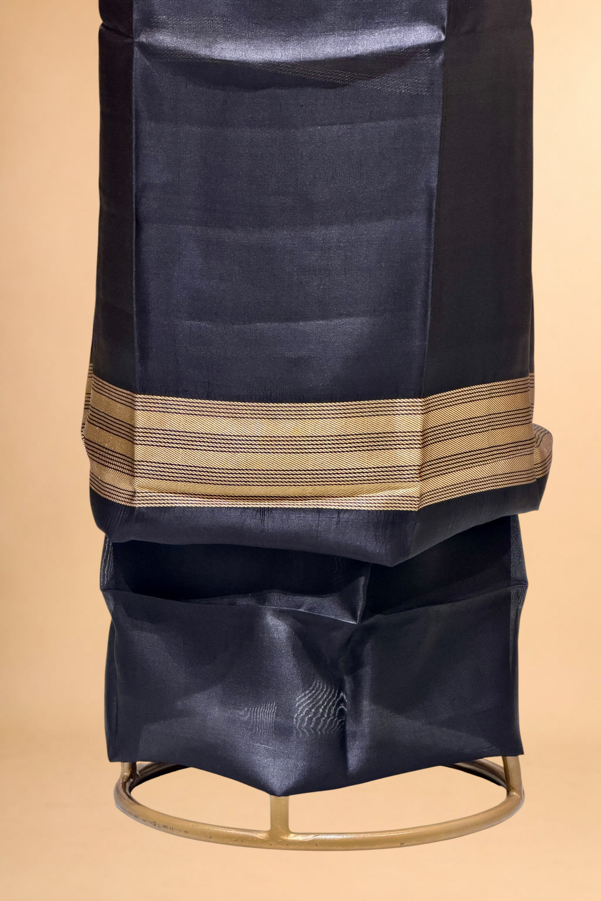 Black Soft Silk Co-Ord Set with Kadhwa Neck Panel 