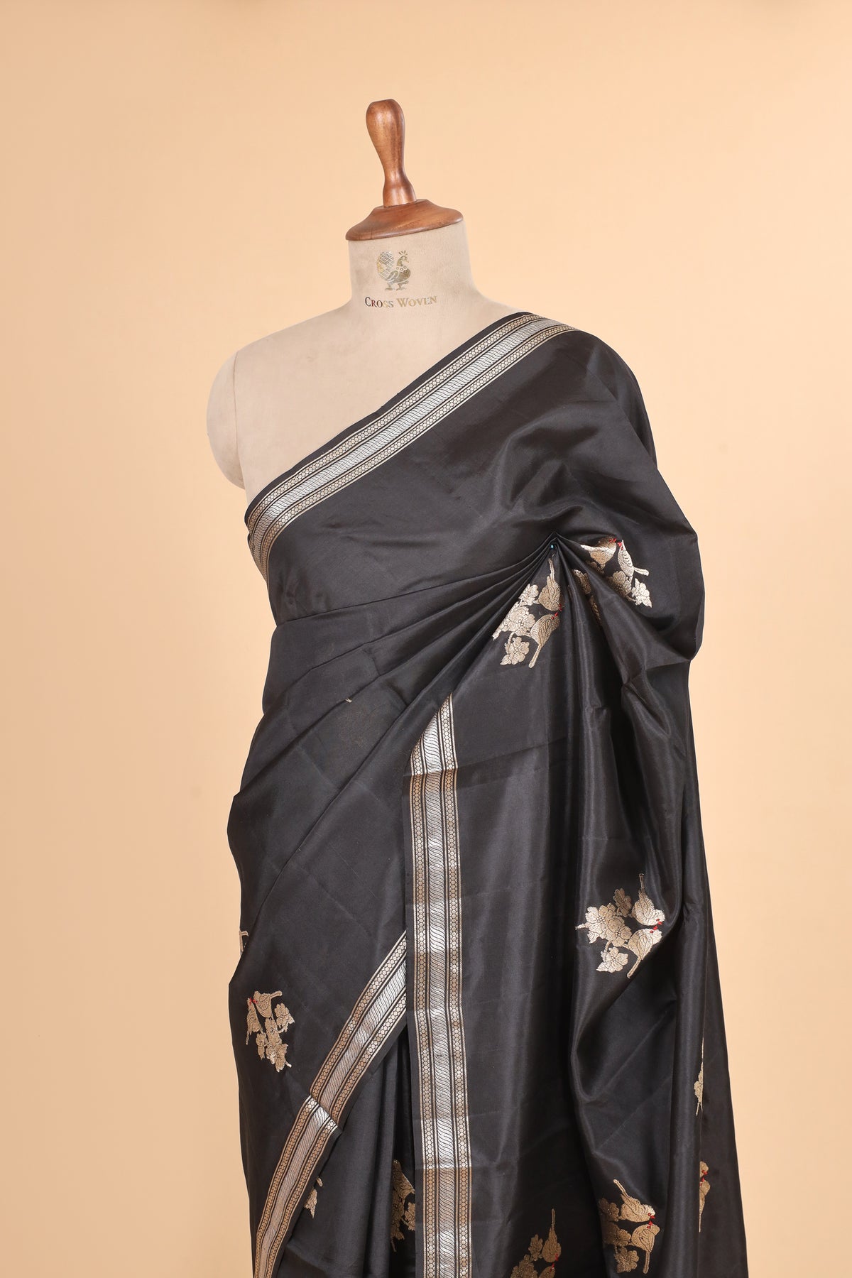 Black Handwoven Pure Banarasi  Soft Silk Saree
