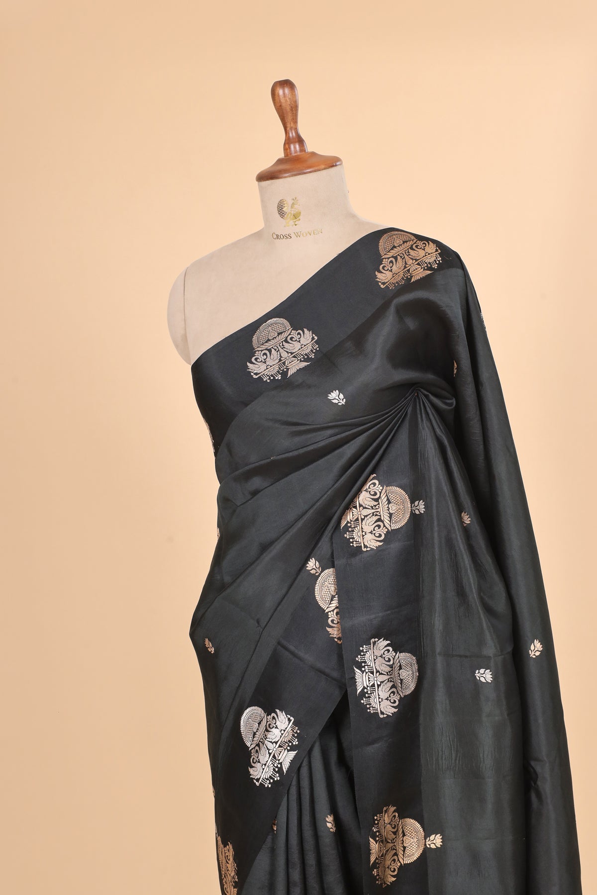 Black Handwoven Pure Banarasi  Soft Silk Saree