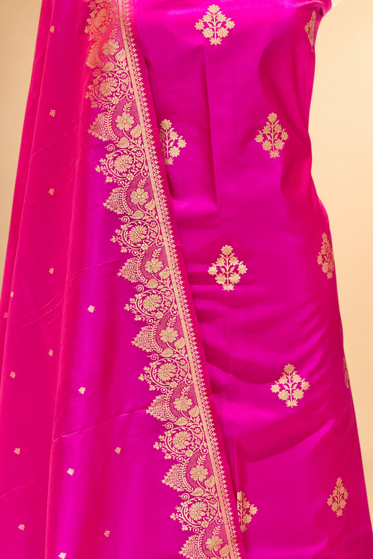Deep Pink Pure Katan Suit Set