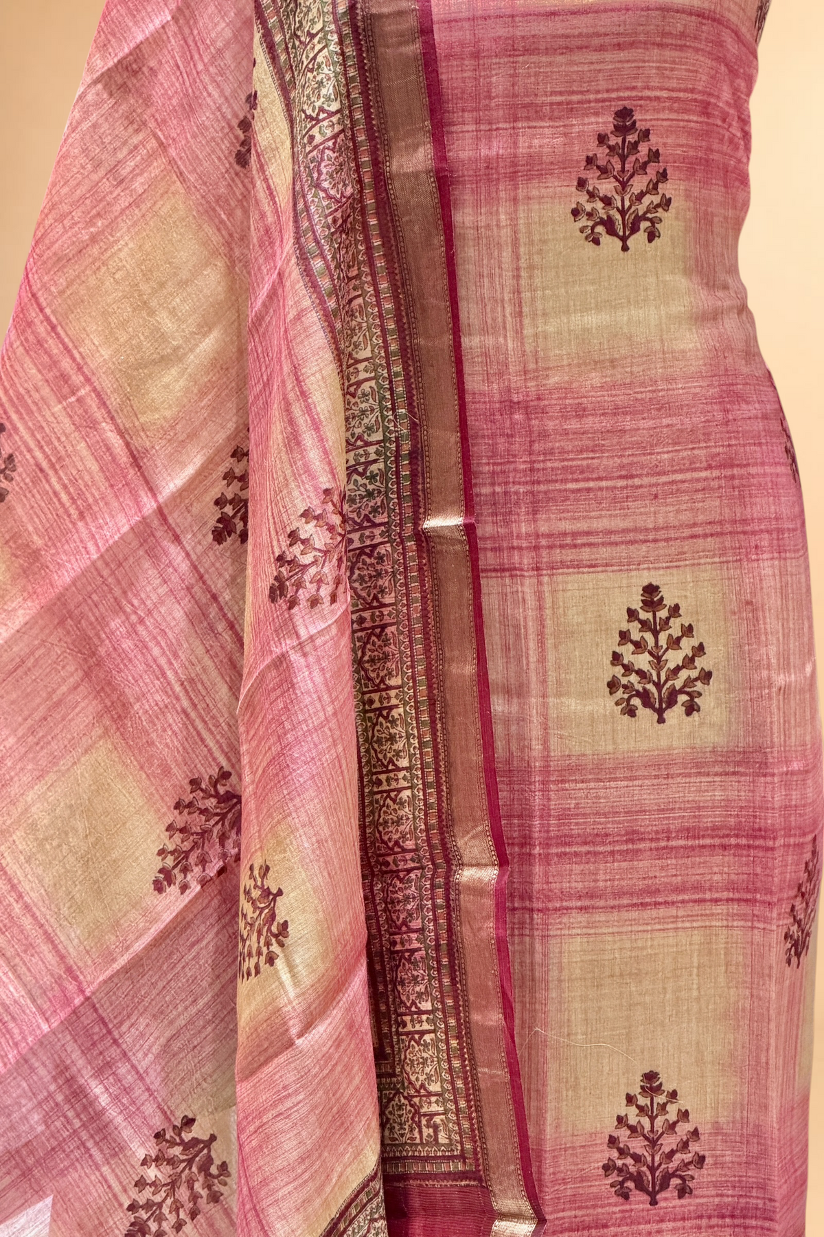 Deep Wine Pure Munga Silk Suit Set