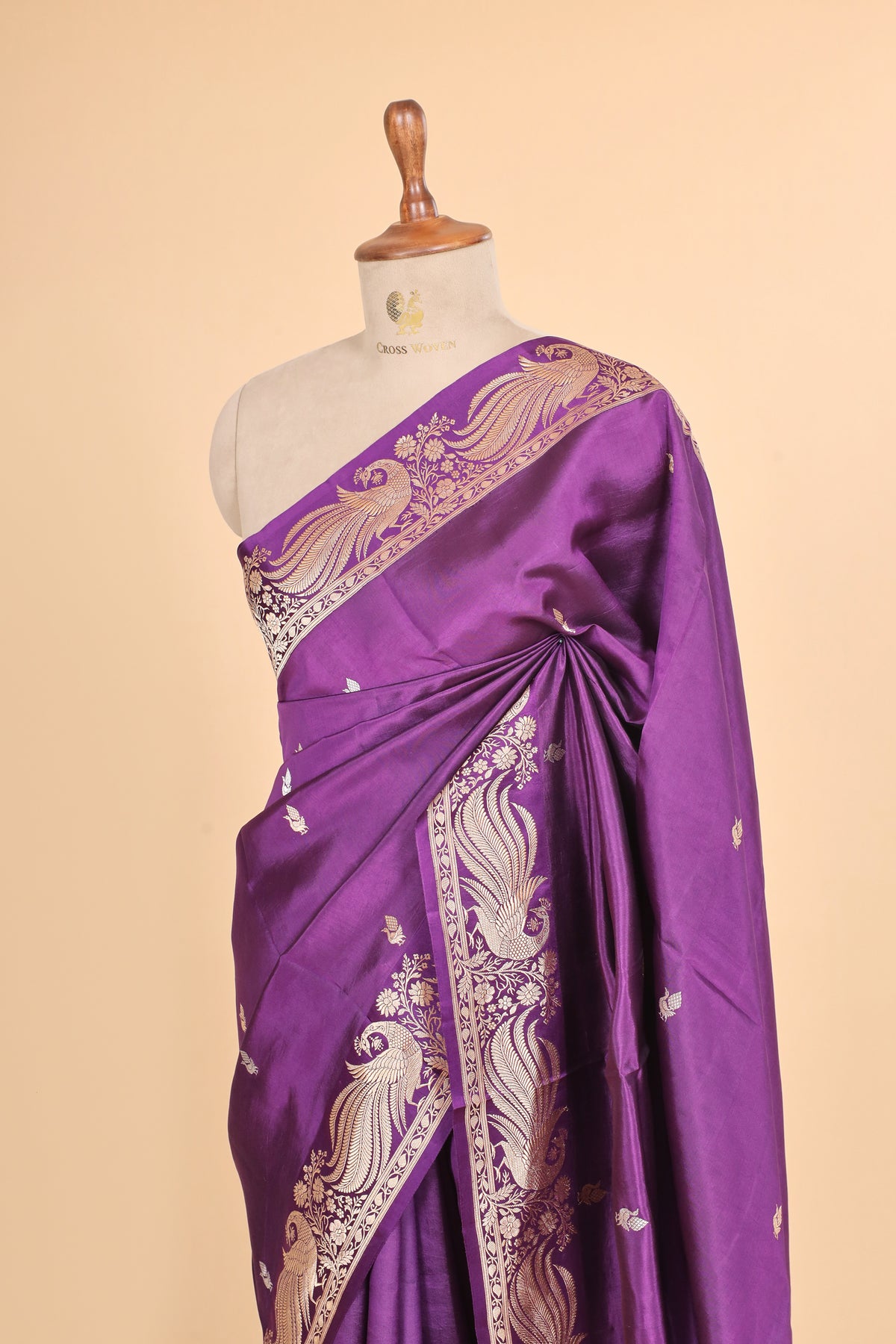 Magenta Purple Handwoven Pure Banarasi Soft Silk Saree