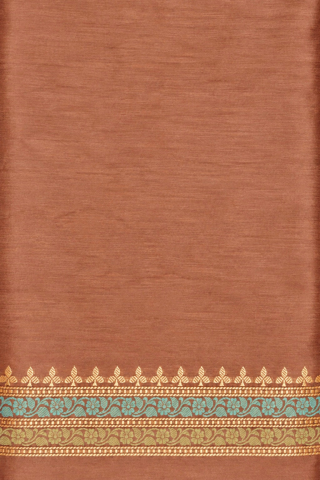 Mauve Brown Premium Cotton Banarasi Suit With Meenakari Floral Motif