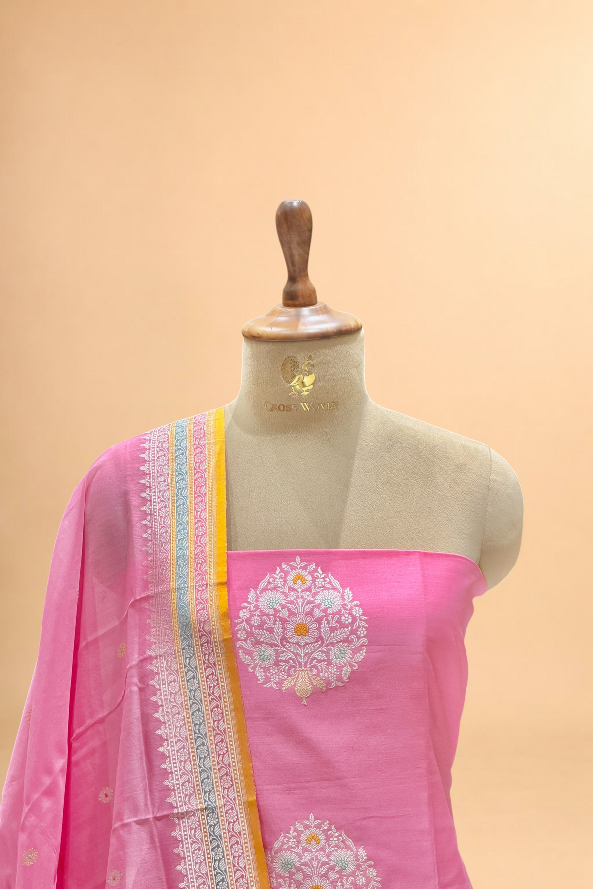 Soft Pink Premium Cotton Suit Set With Statement Kadhwa Boota