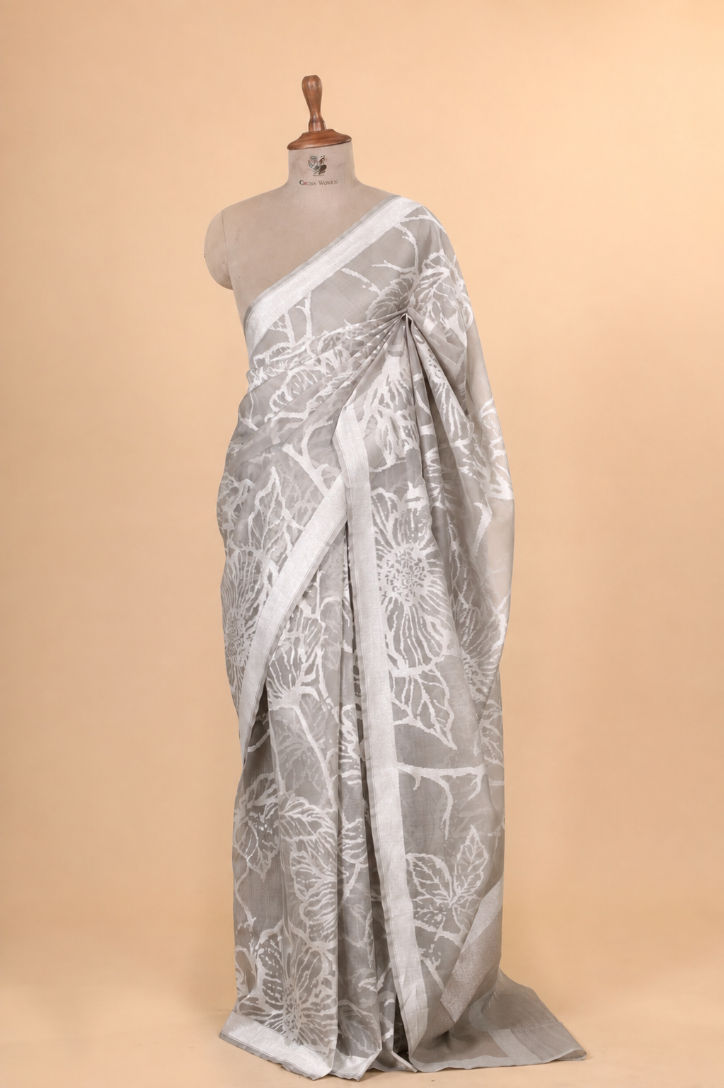 Grey Organza Silk Jamdani Saree