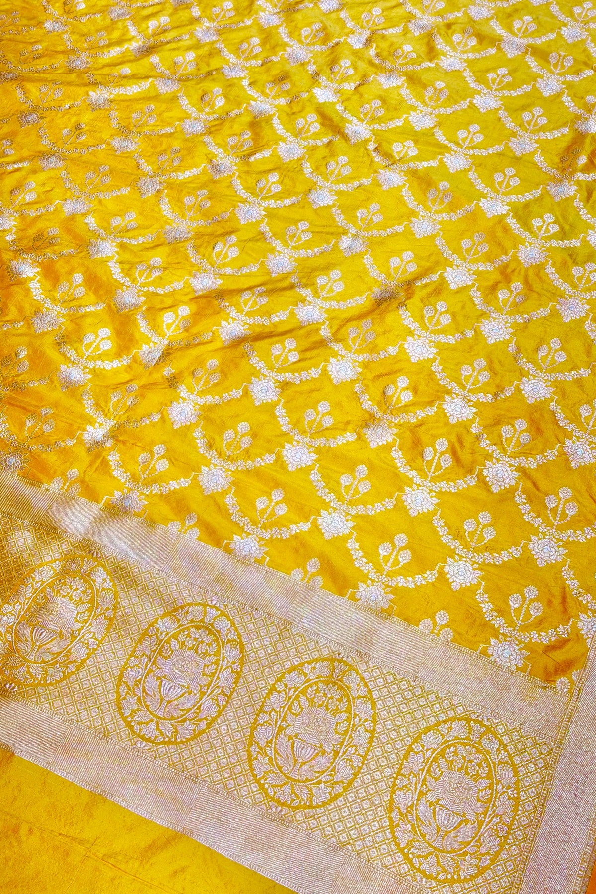 Yellow Banarasi Pure Katan Silk Lehenga