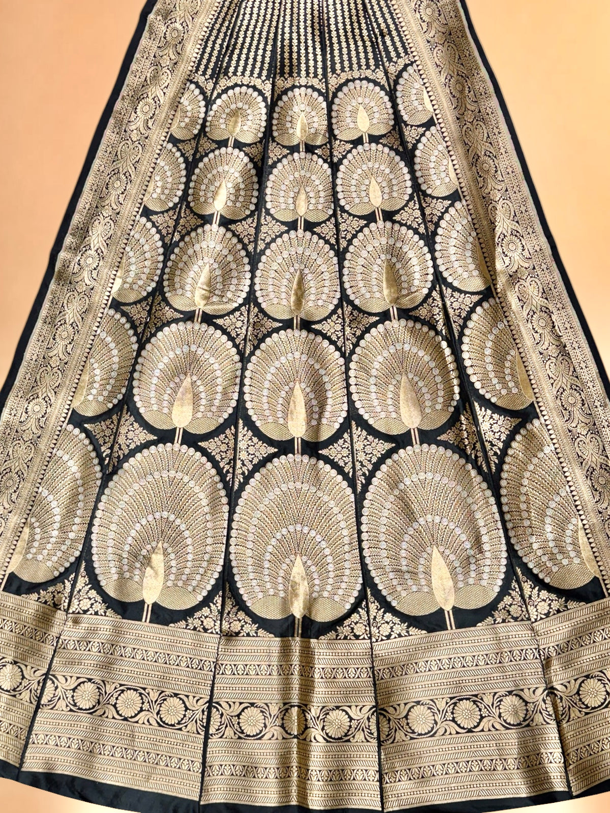Black Banarasi Pure Katan Silk Lehenga