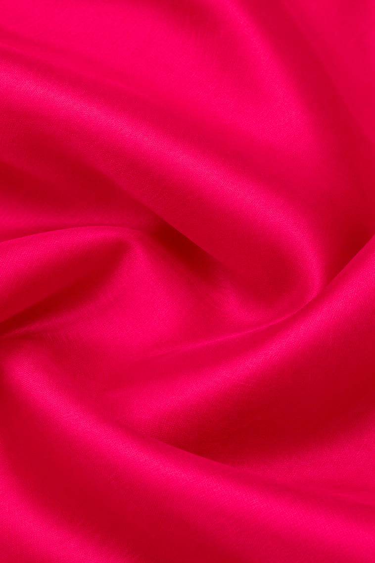 Bright Pink Plain Pure Chiniya Silk Fabric