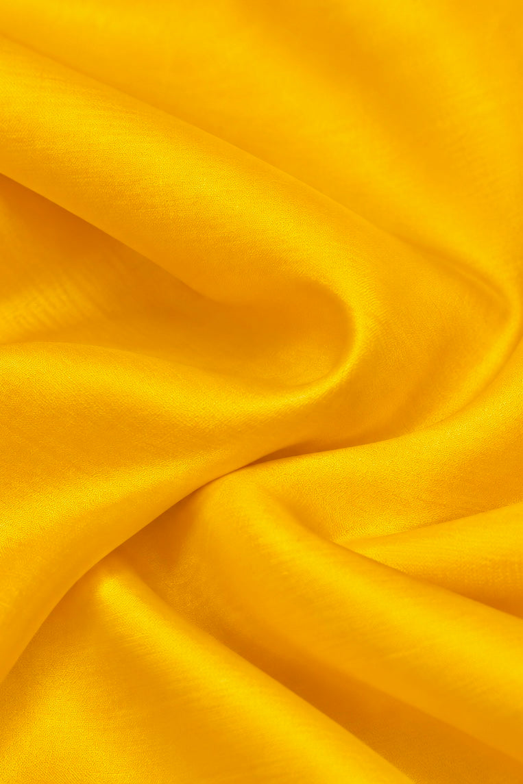 Yellow Plain Pure Chiniya Silk Fabric