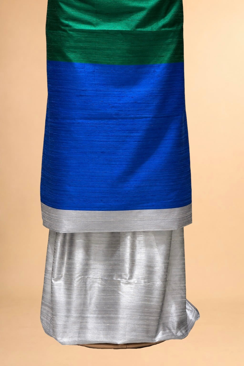 Pure Raw Silk Colour-Block Co-Ord Set