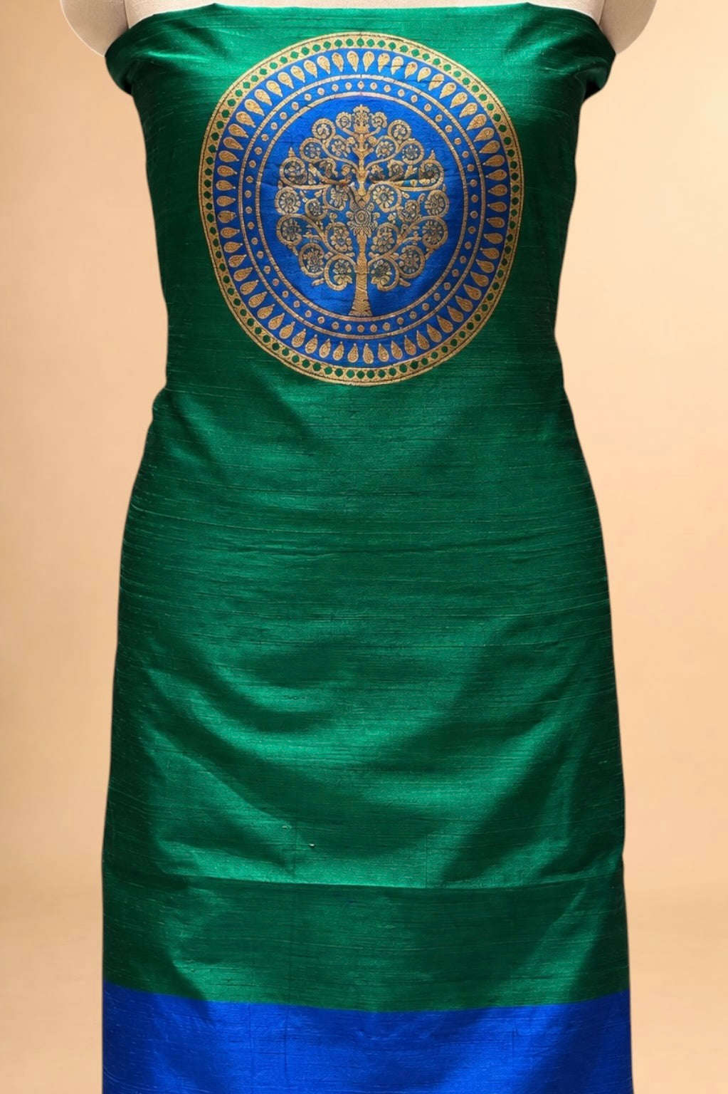 Pure Raw Silk Colour-Block Co-Ord Set
