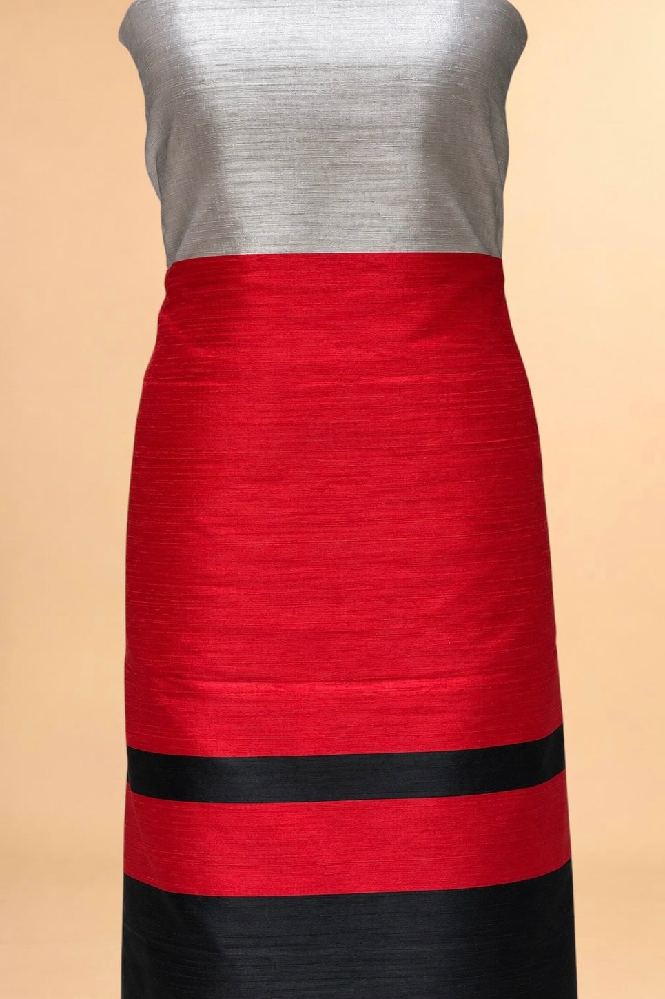 Pure Raw Silk Colour-Block Co-Ord Set