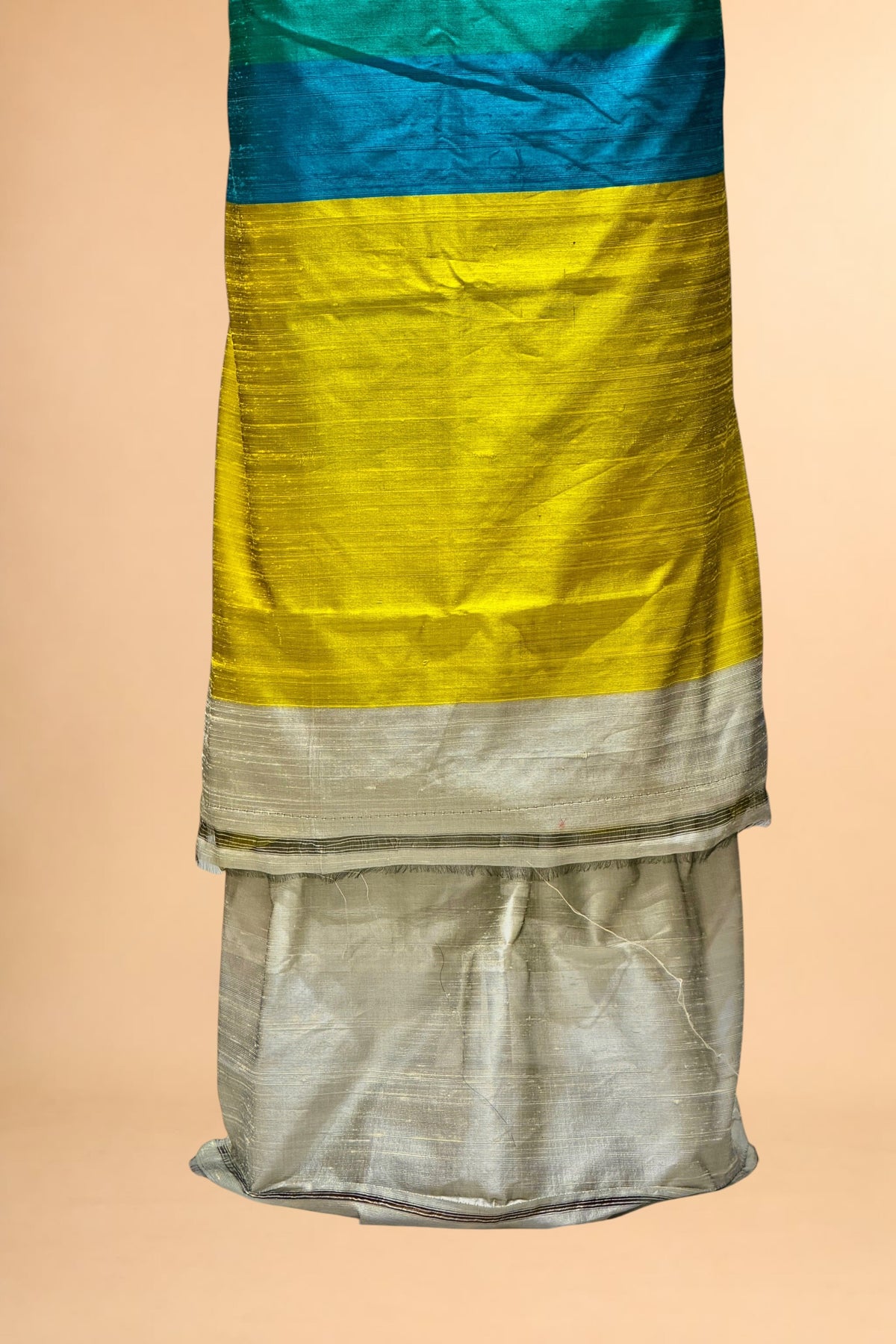 Pure Raw Silk Colour-Block Co-Ord Set