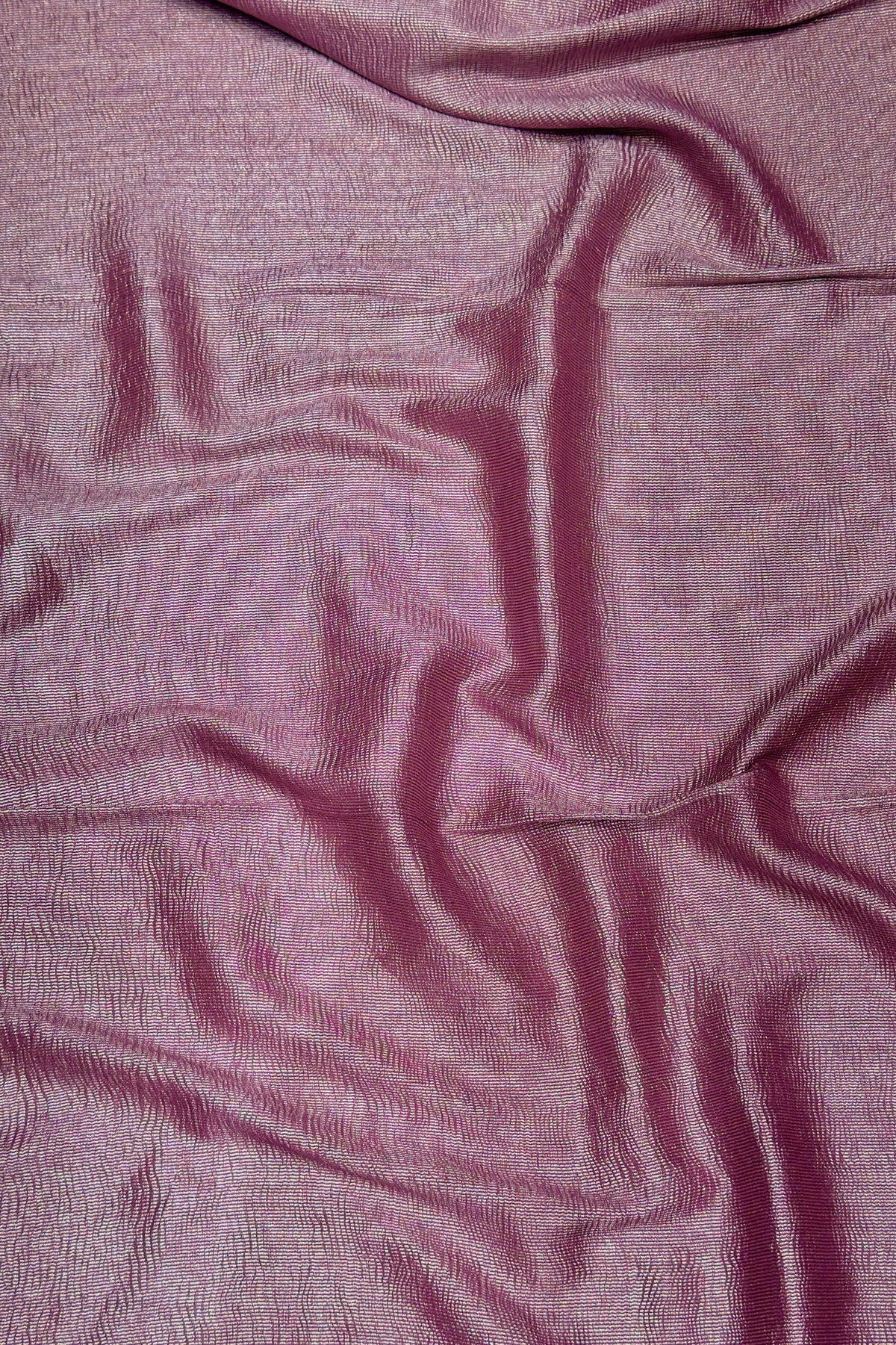 Lavender Pure Munga Silk Saree with Tissue Stripes