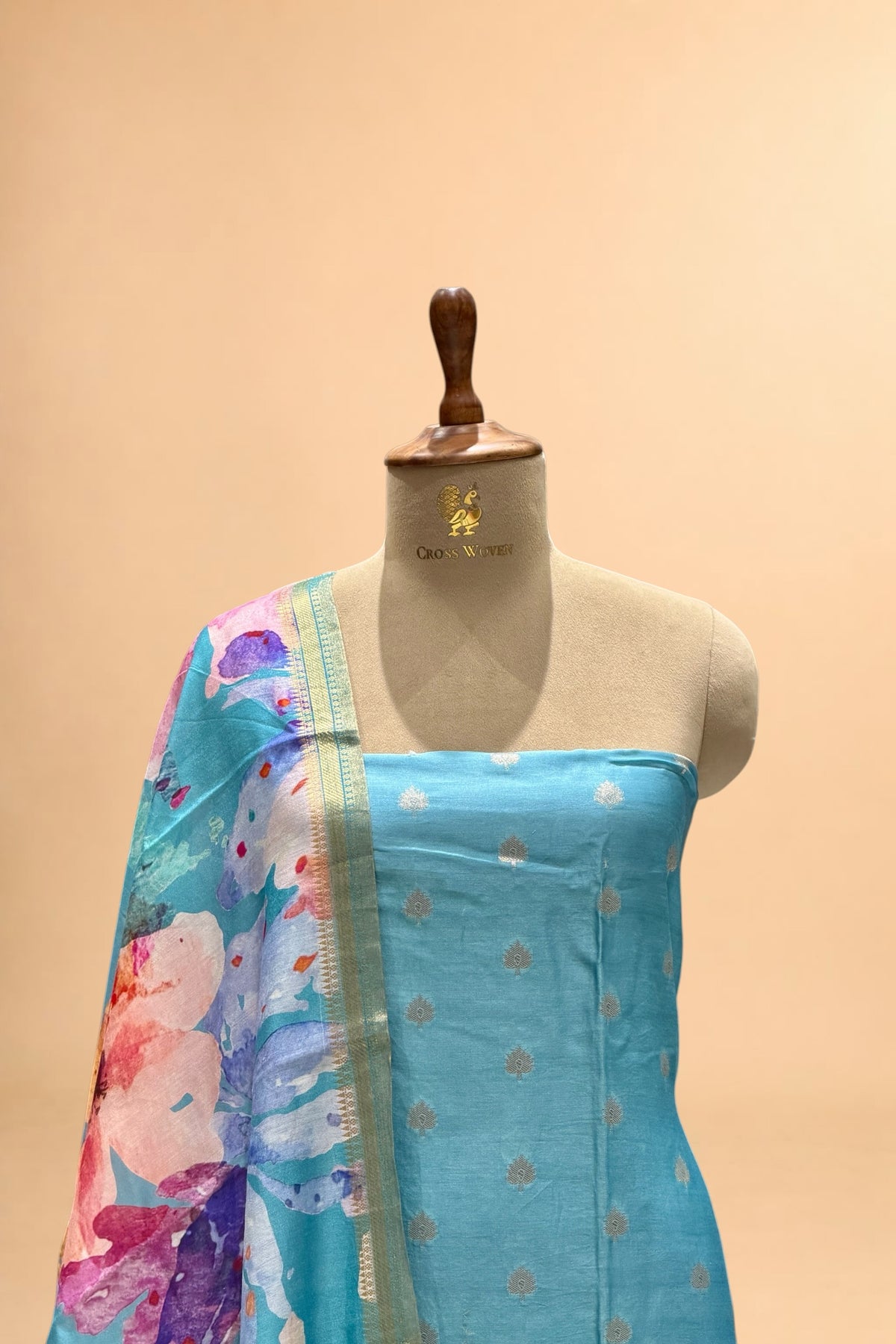 Mauve Purple Chanderi Silk Suit Set With Printed Dupatta