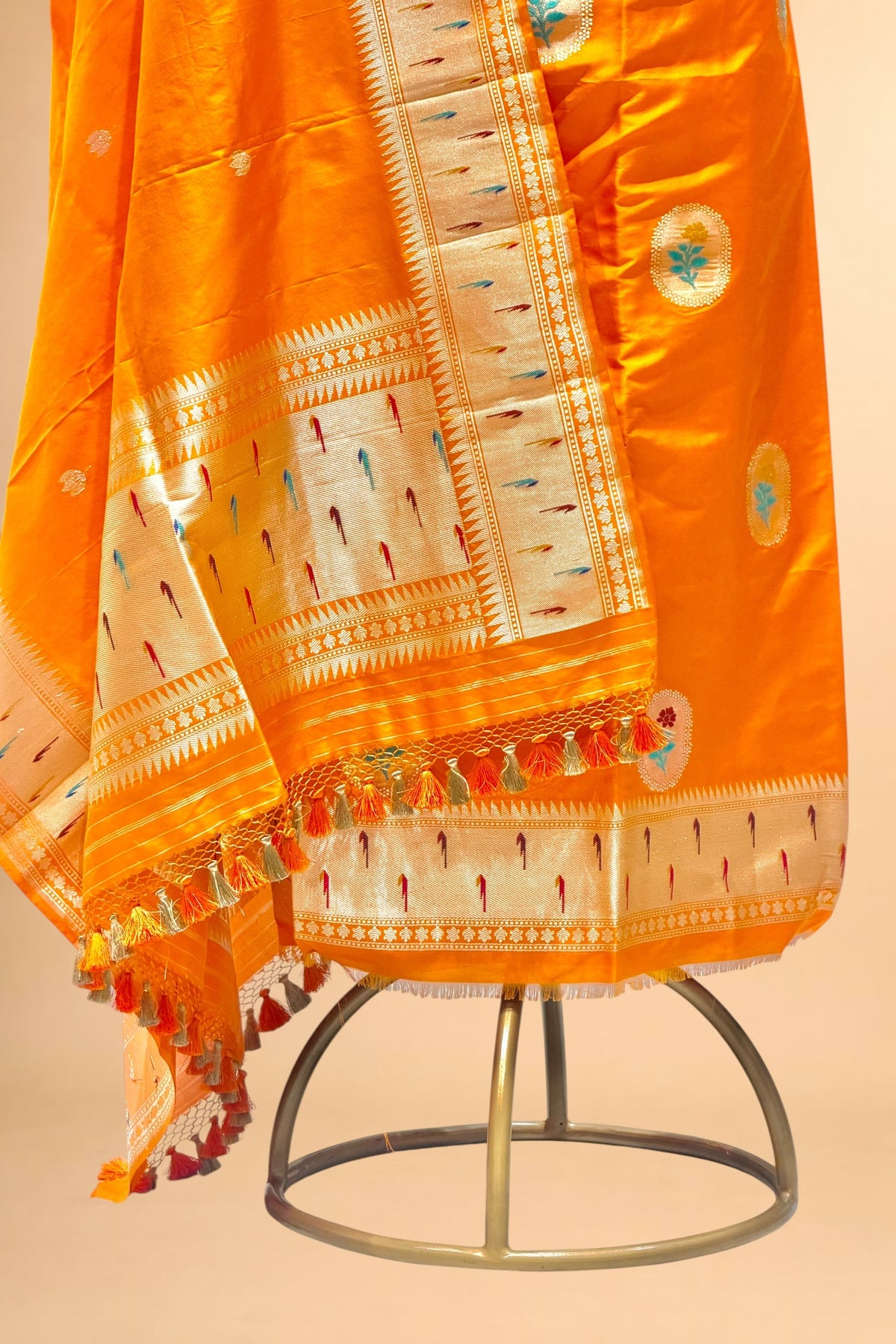 Orange Pure Katan Silk Suit Set