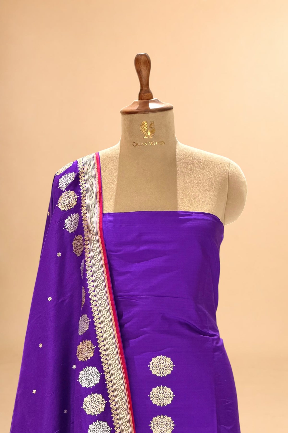 Purple Pure Banarasi Katan Silk Suit Set