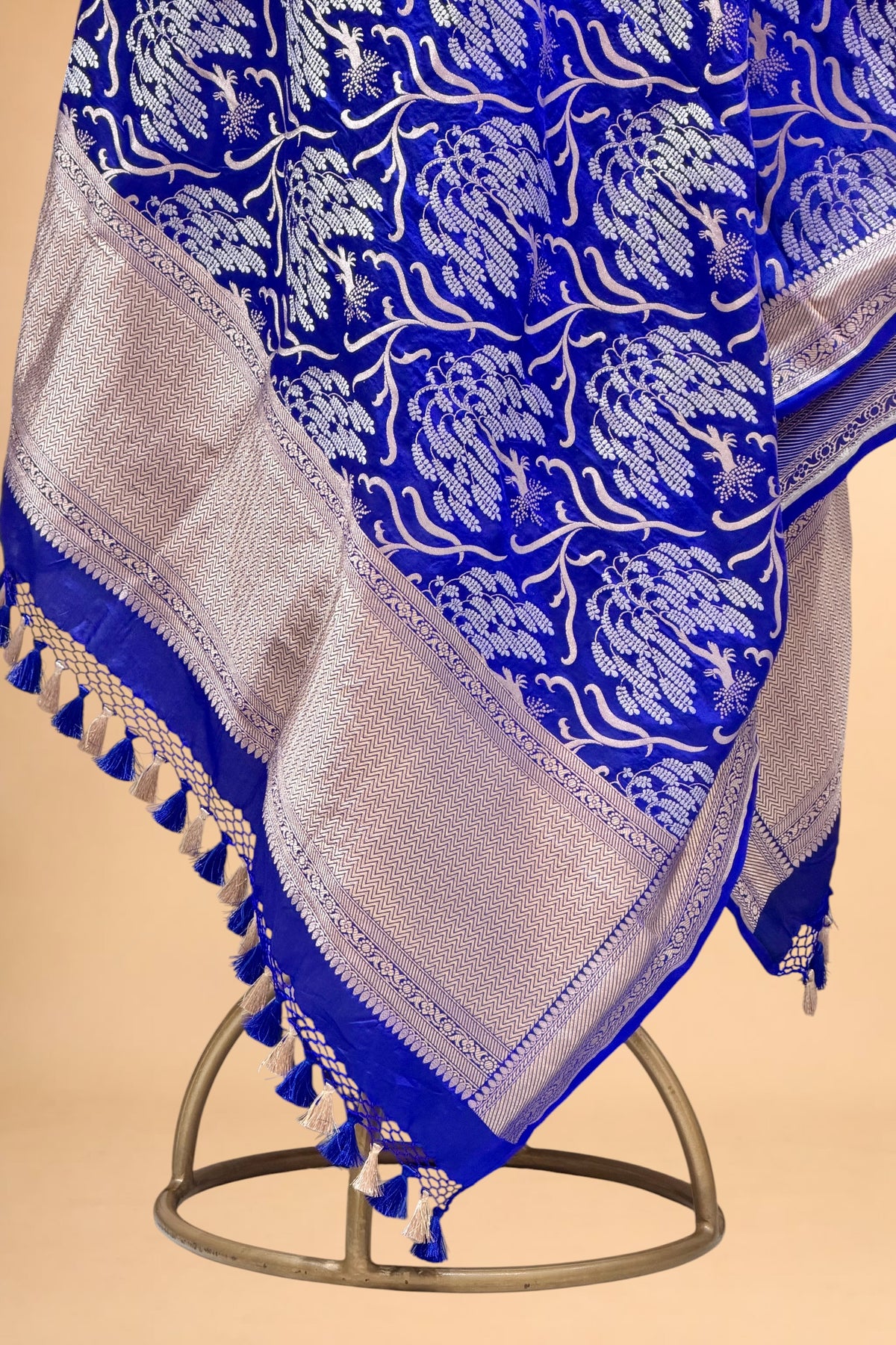 Royal Blue Pure Katan Silk Dupatta 