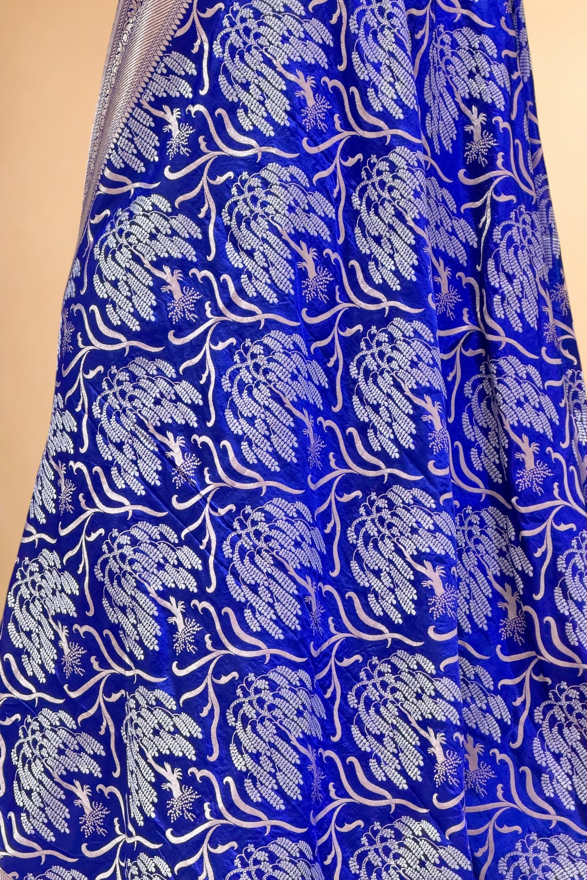 Royal Blue Pure Katan Silk Dupatta 