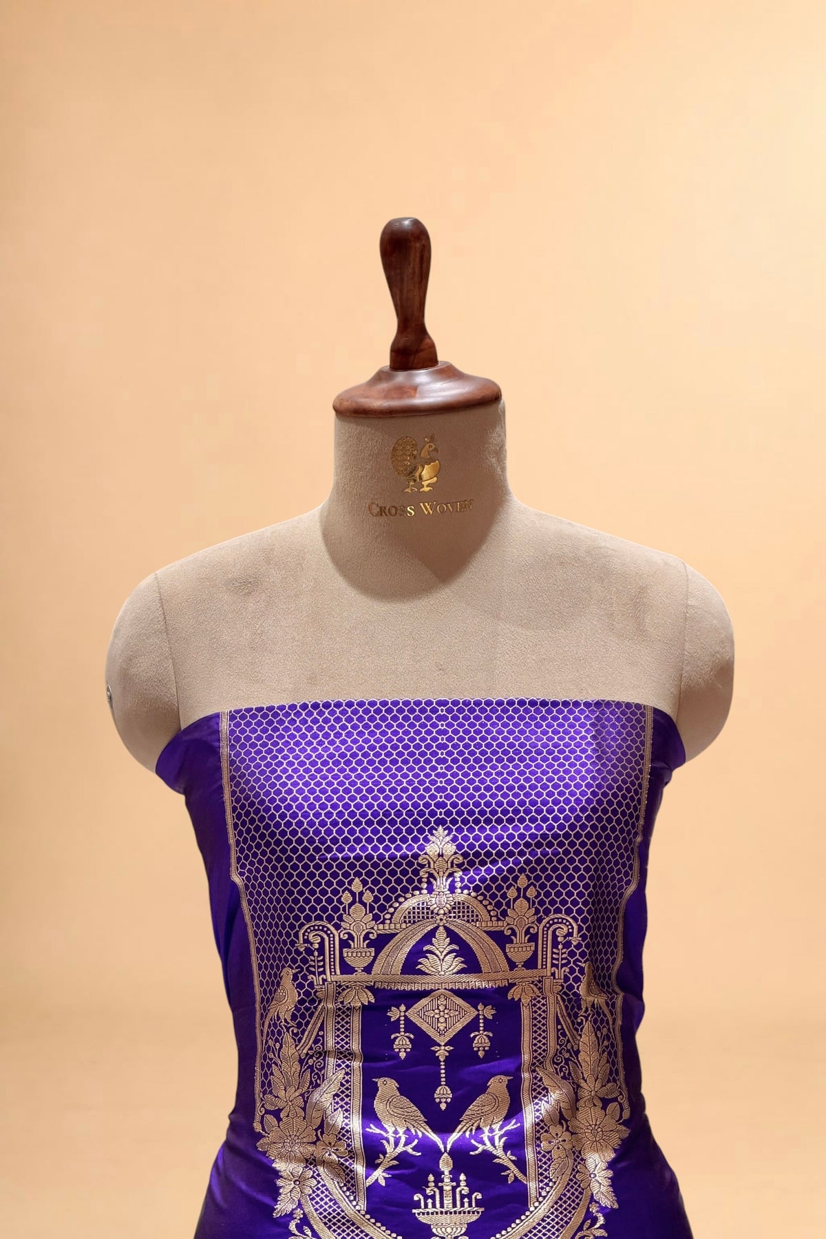Deep Purple Katan Silk Co-Ord Set with Regal Panel 