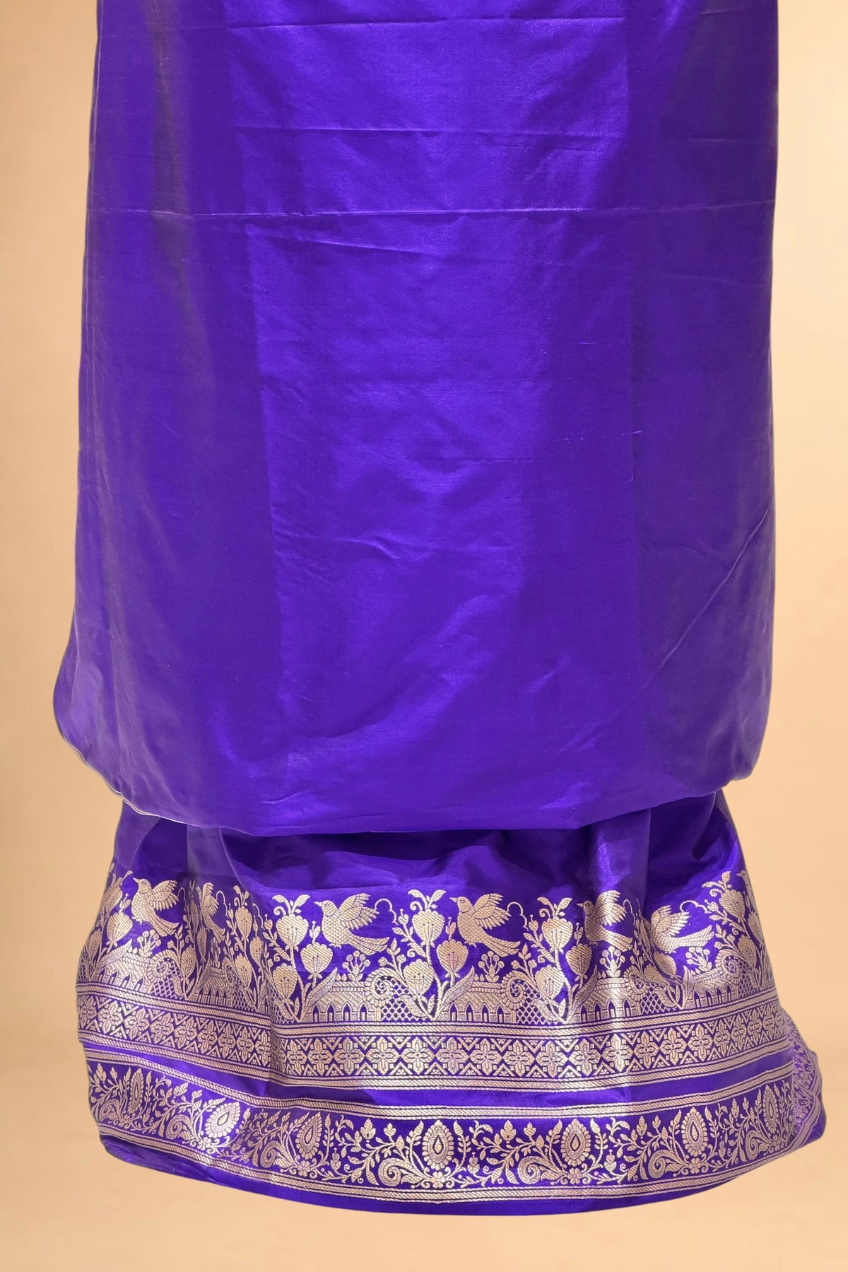 Deep Purple Katan Silk Co-Ord Set with Regal Panel 