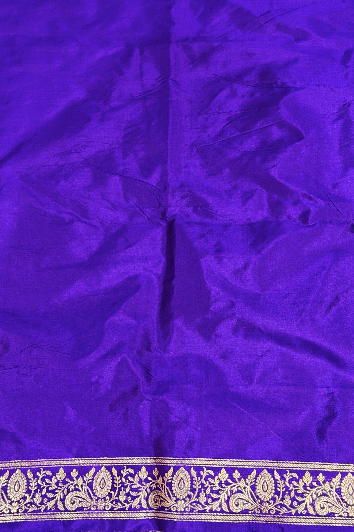 Deep Purple Katan Silk Co-Ord Set with Regal Panel 
