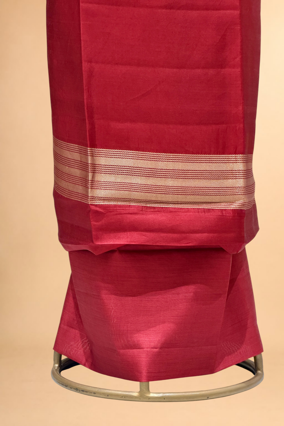 Deep Red Soft Silk Co-Ord Set with Kadhwa Neck Panel 