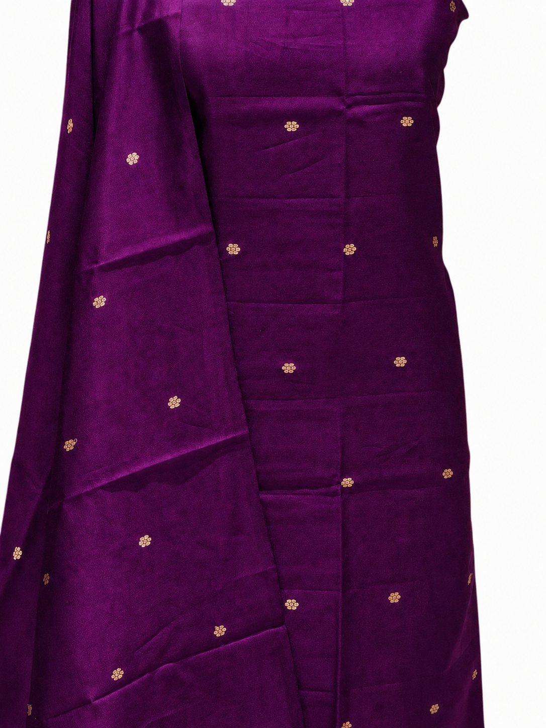 Magenta Purple Pure Silk Suit Set With Statement Bootas