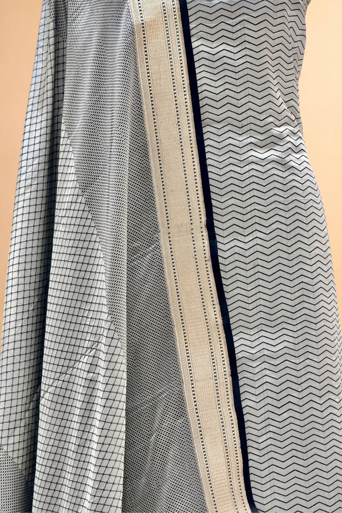 Grey Pure Tanchoi Silk Suit Set
