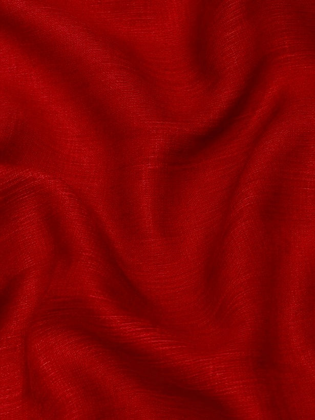 Cherry Red Raw Silk Fabric