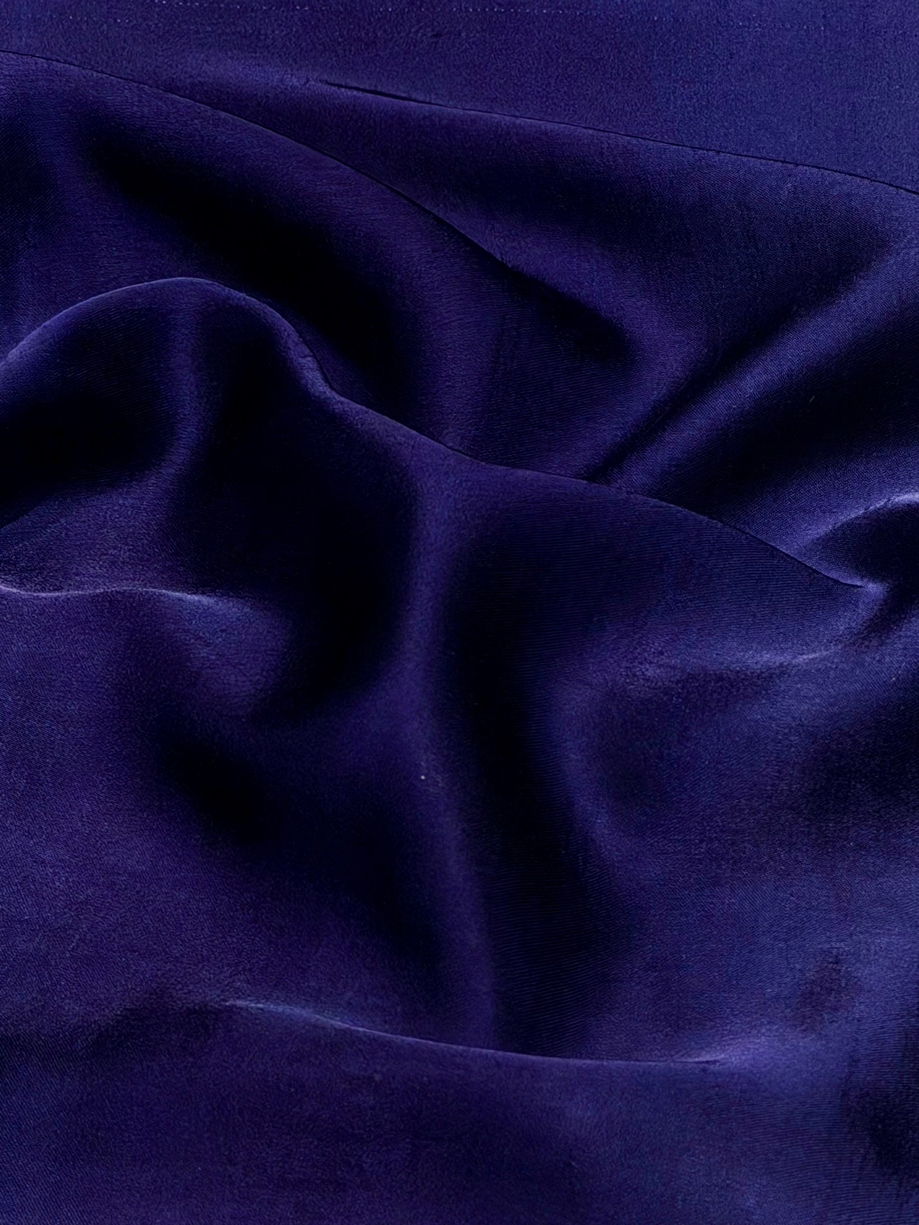 Blue Plain Muslin Silk Fabric
