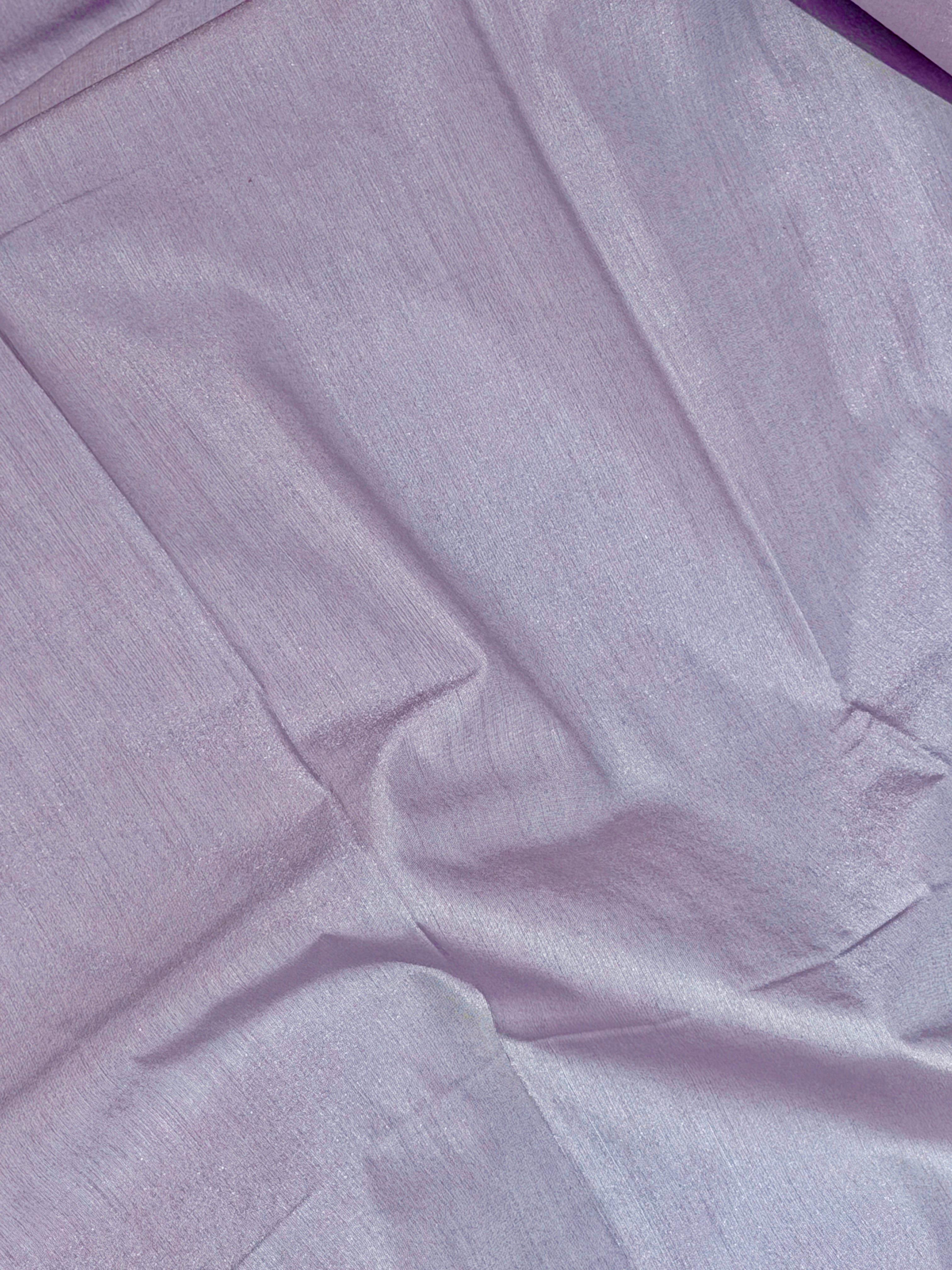 Lavender Organza Silk Suit Set With Shaded Dupatta