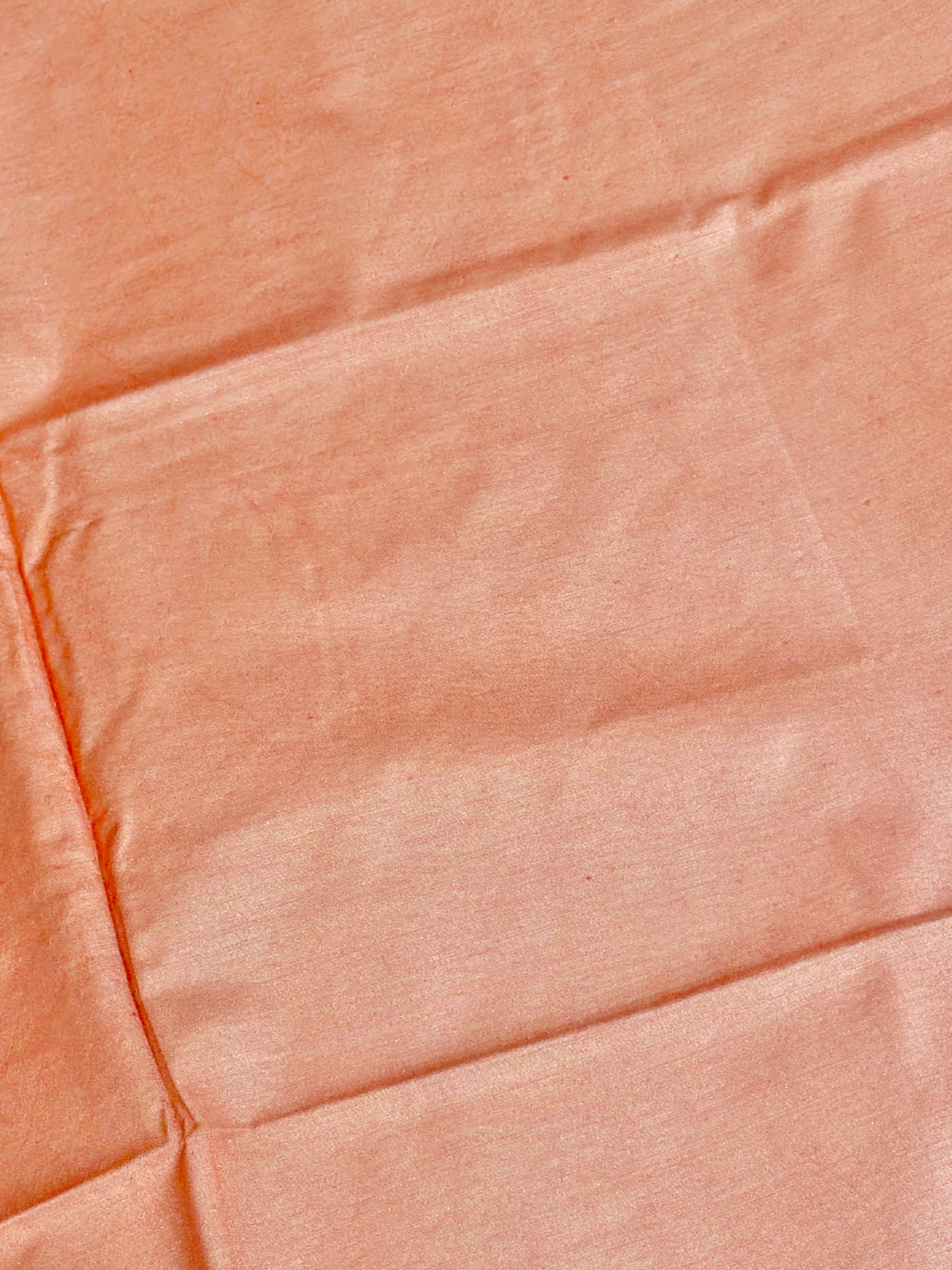 Peach Pink Organza Silk Suit Set With Appliqué Dupatta