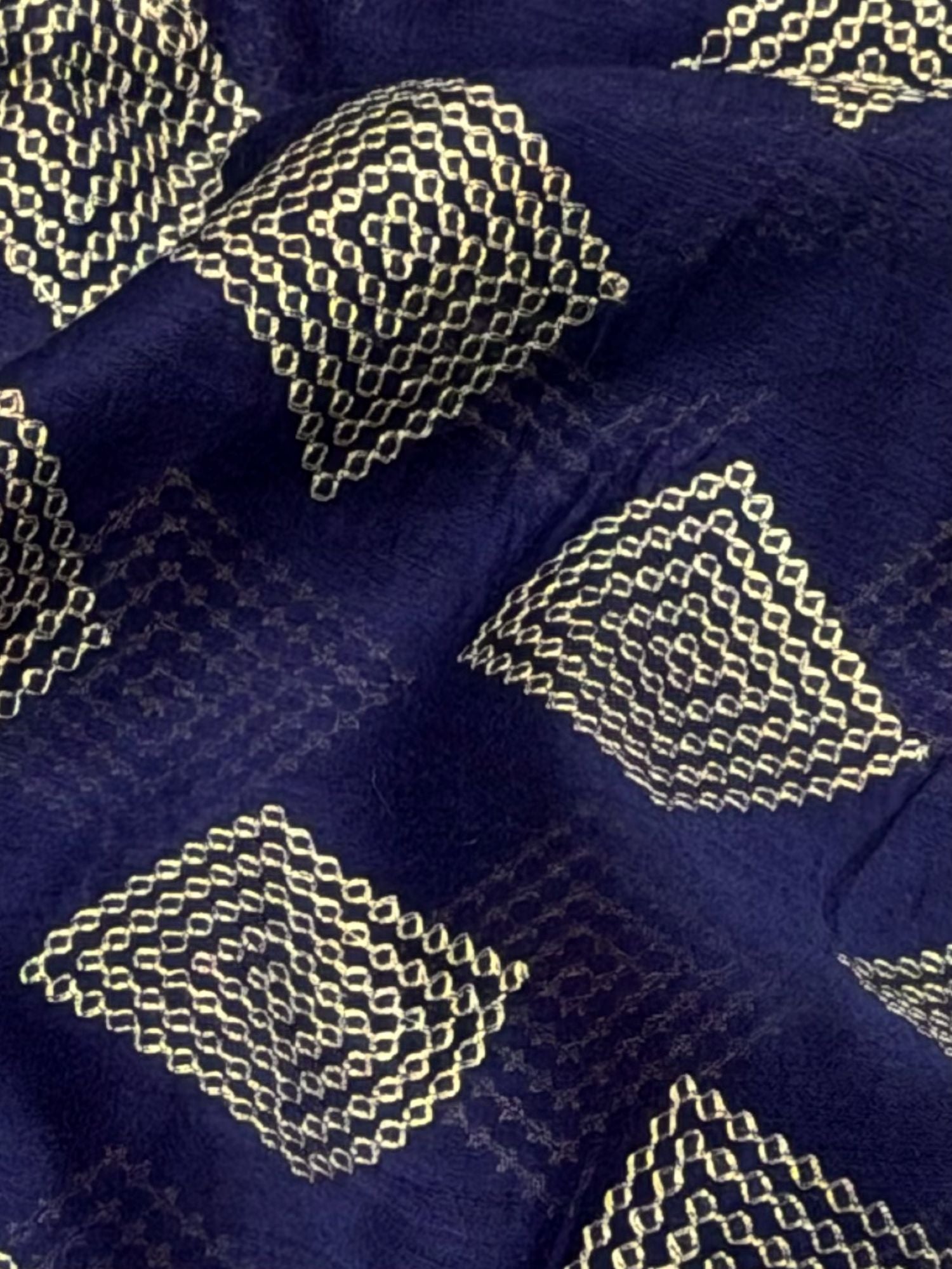 Deep Navy Mul Embroidered Fabric