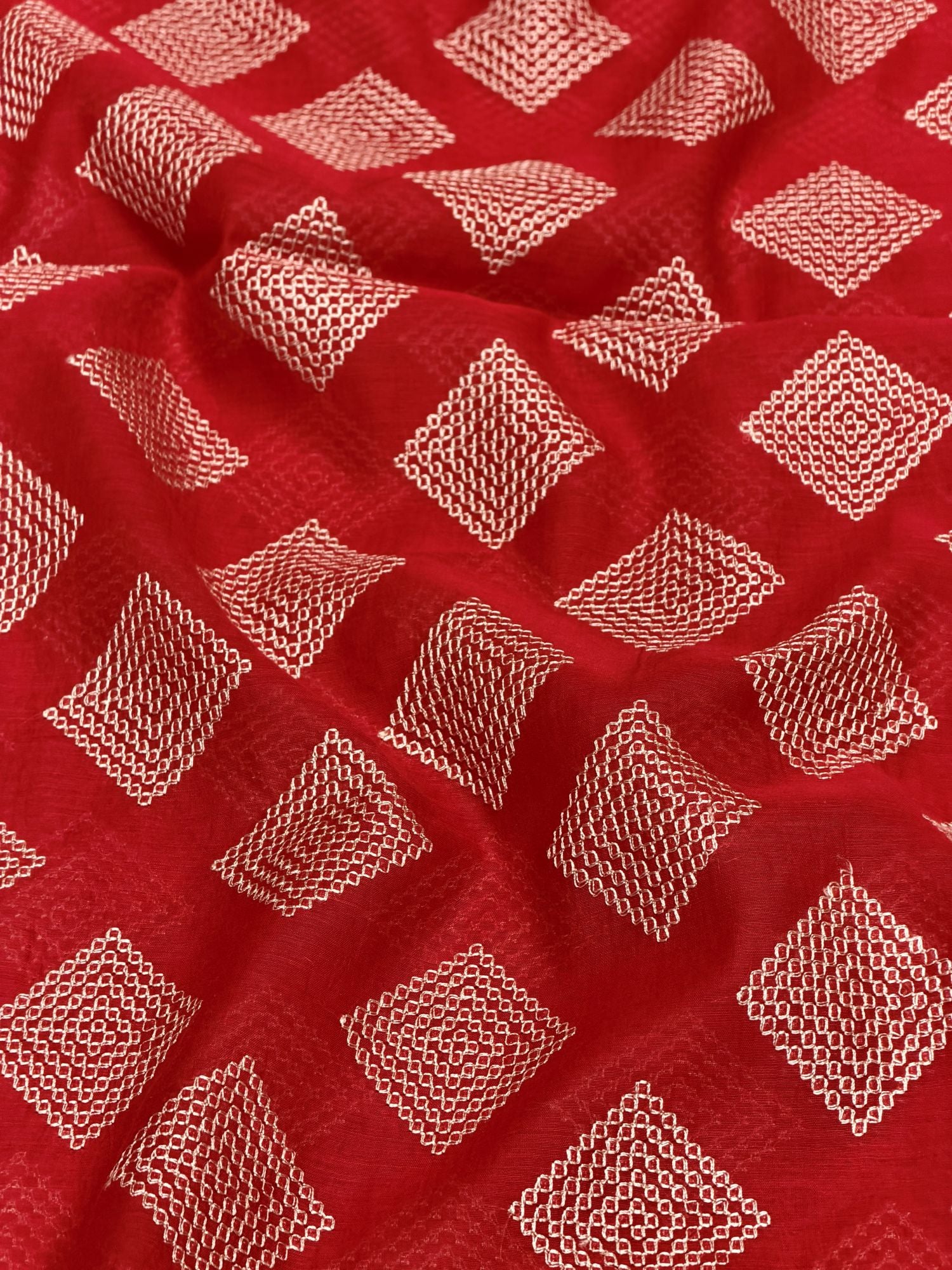 Red Mul Embroidered Fabric