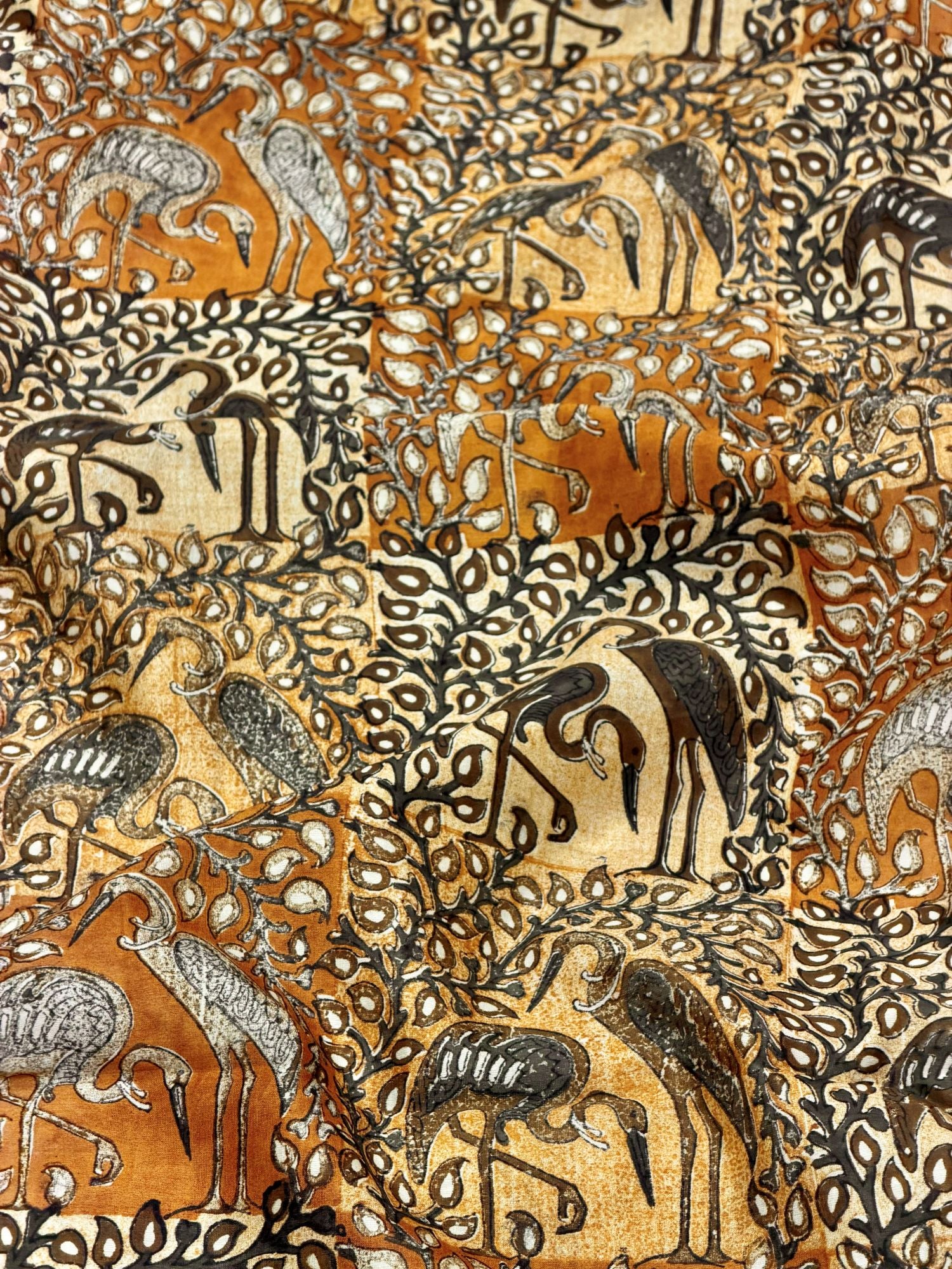 Pure Chanderi Silk Fabric With Yellow Hand Block Prints