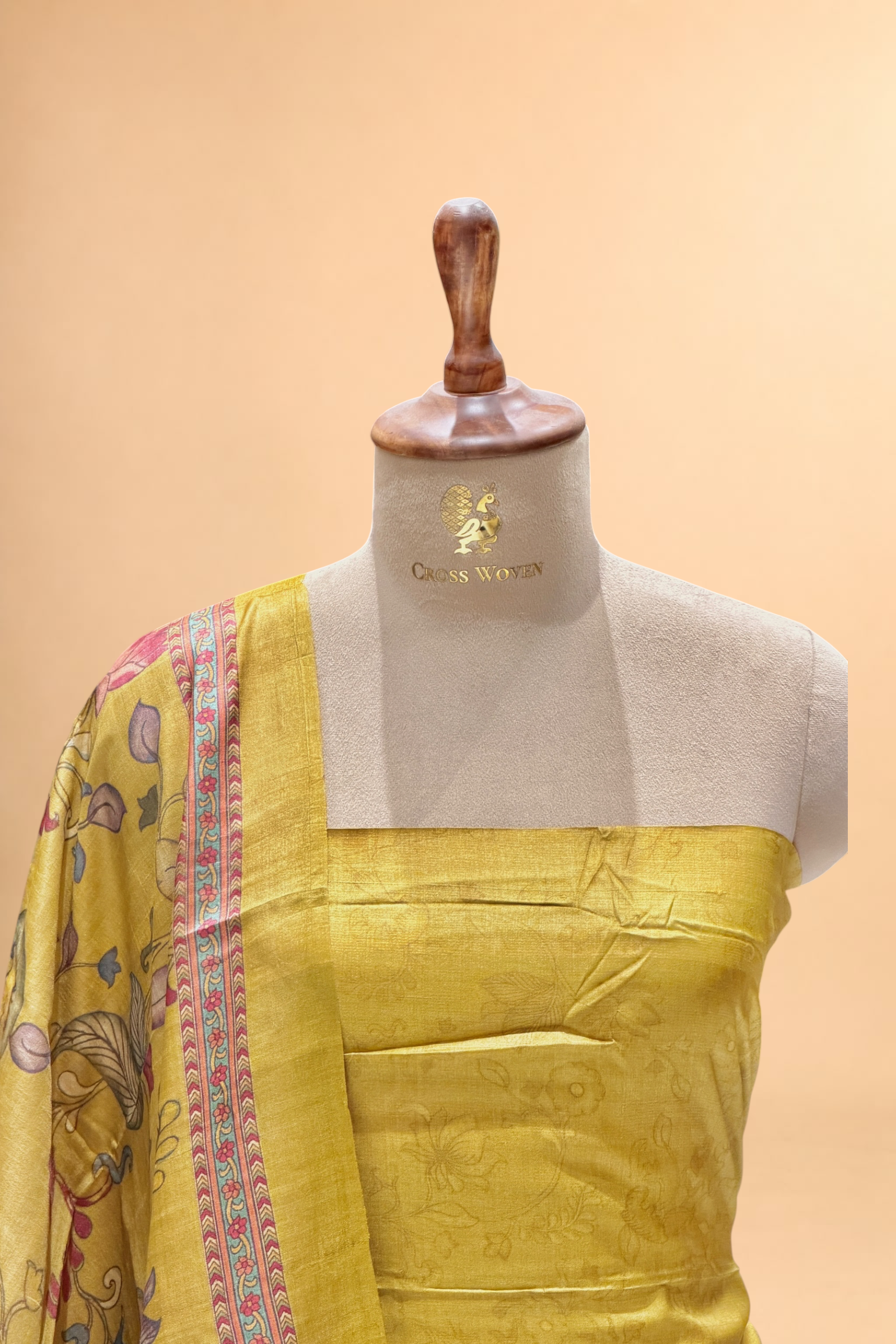 Mustard Yellow Pure Tusser Silk Suit Set
