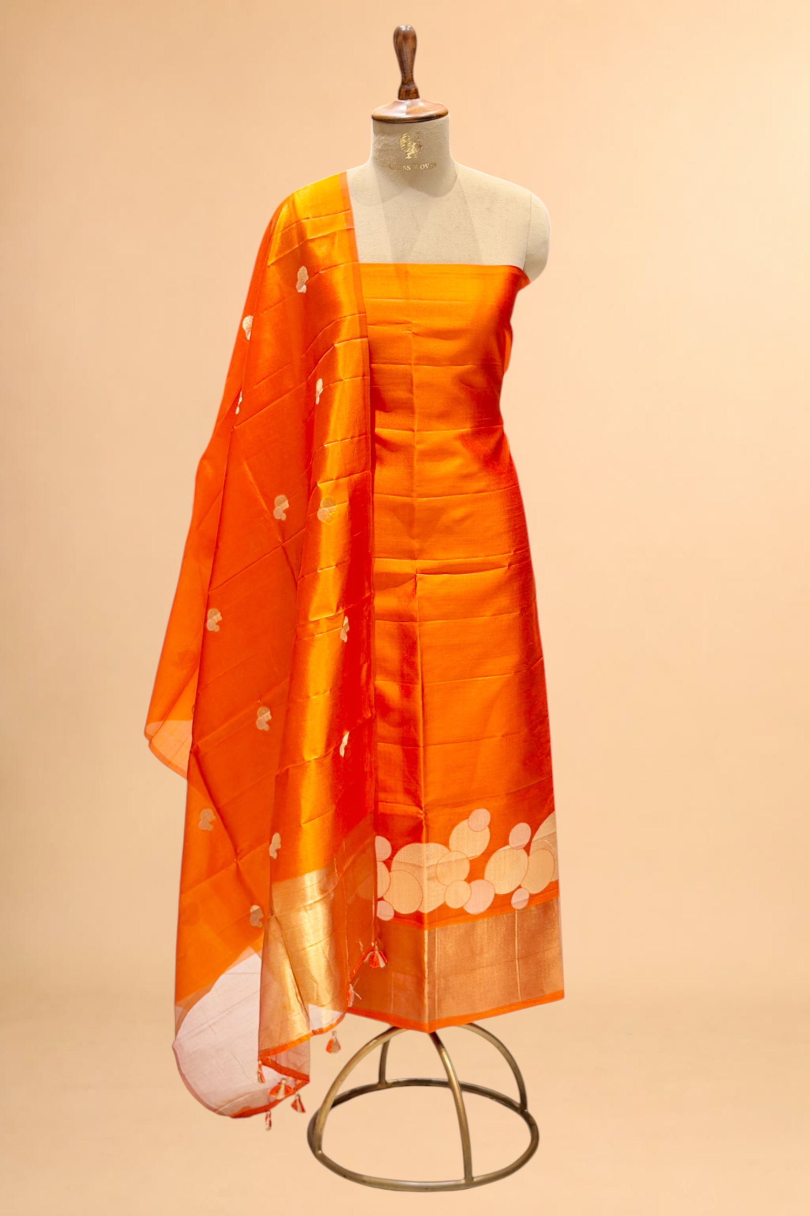 Orange Soft Silk Suit Set