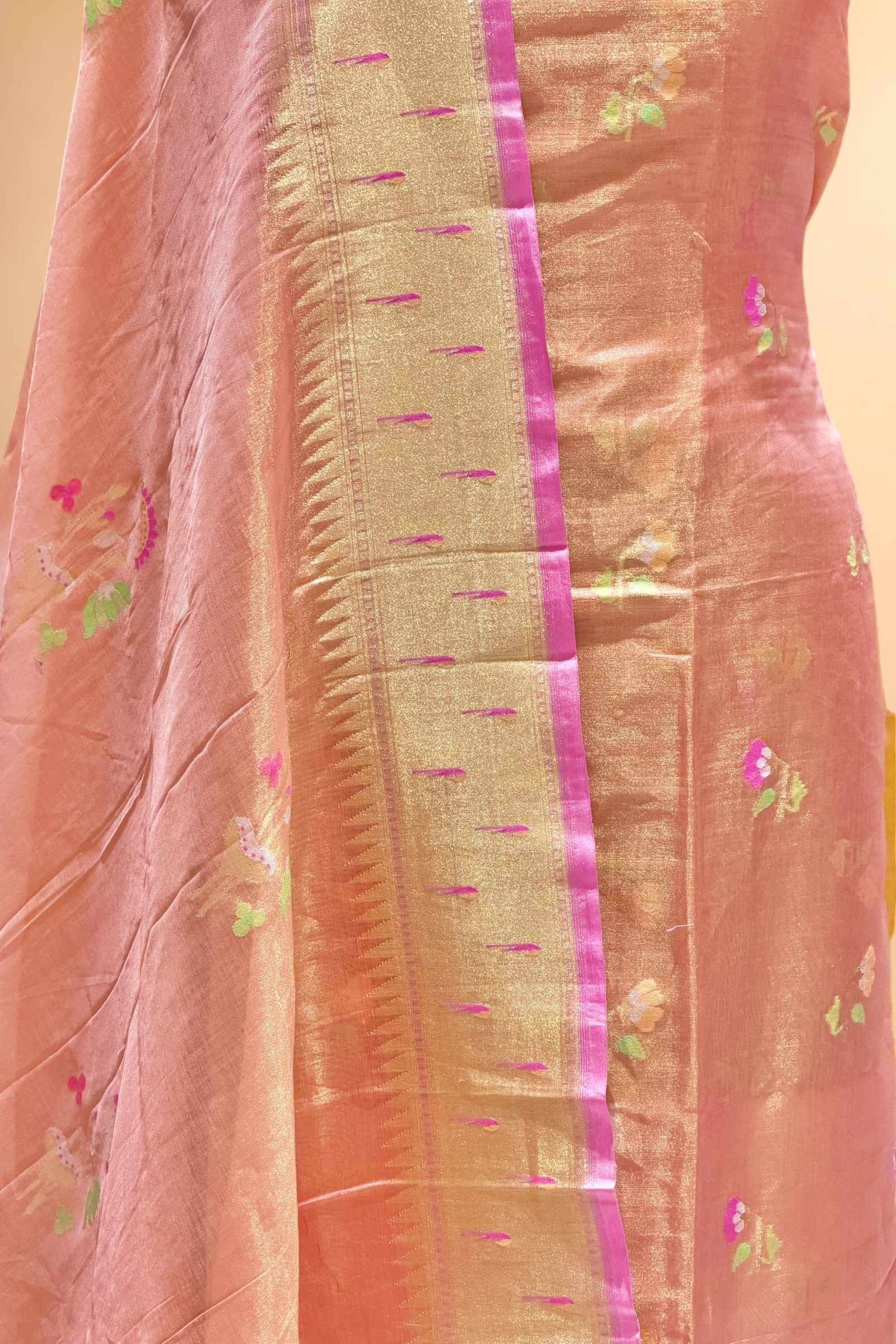 Peach Tissue Jamdani Suit Set
