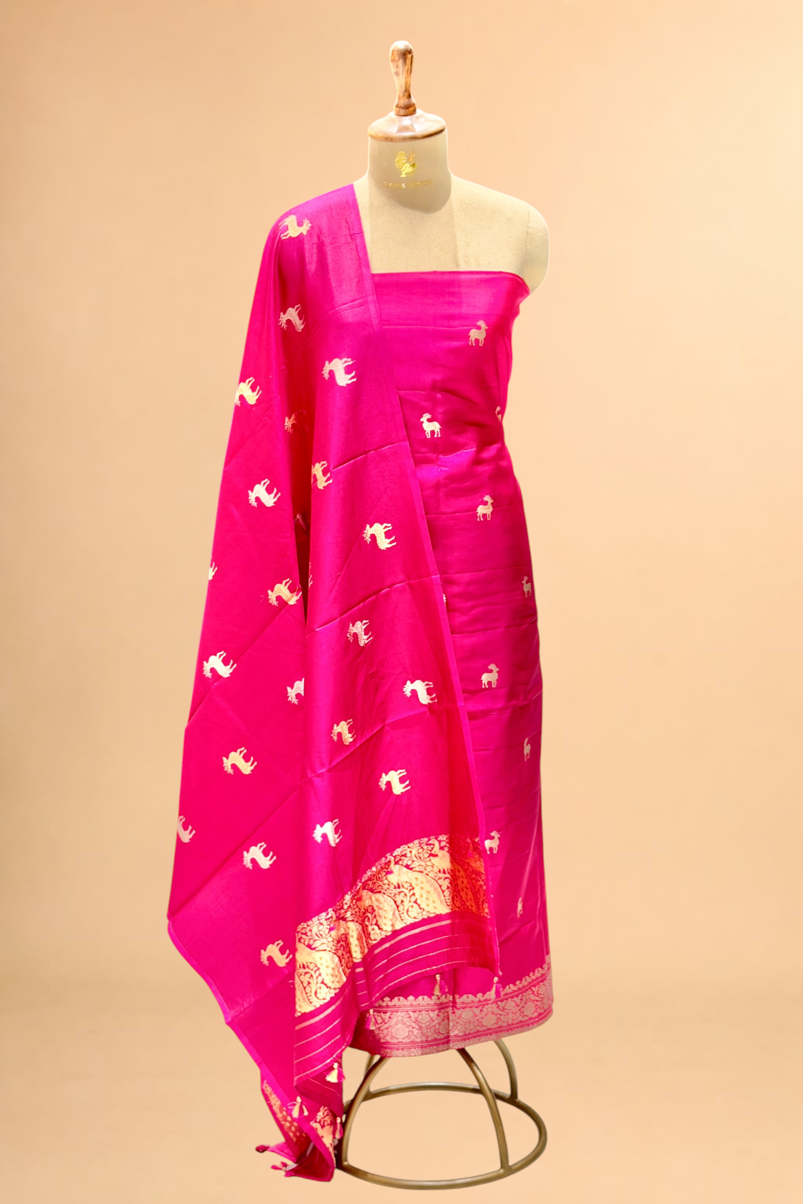 Pink Meenakari Soft Silk Suitsets