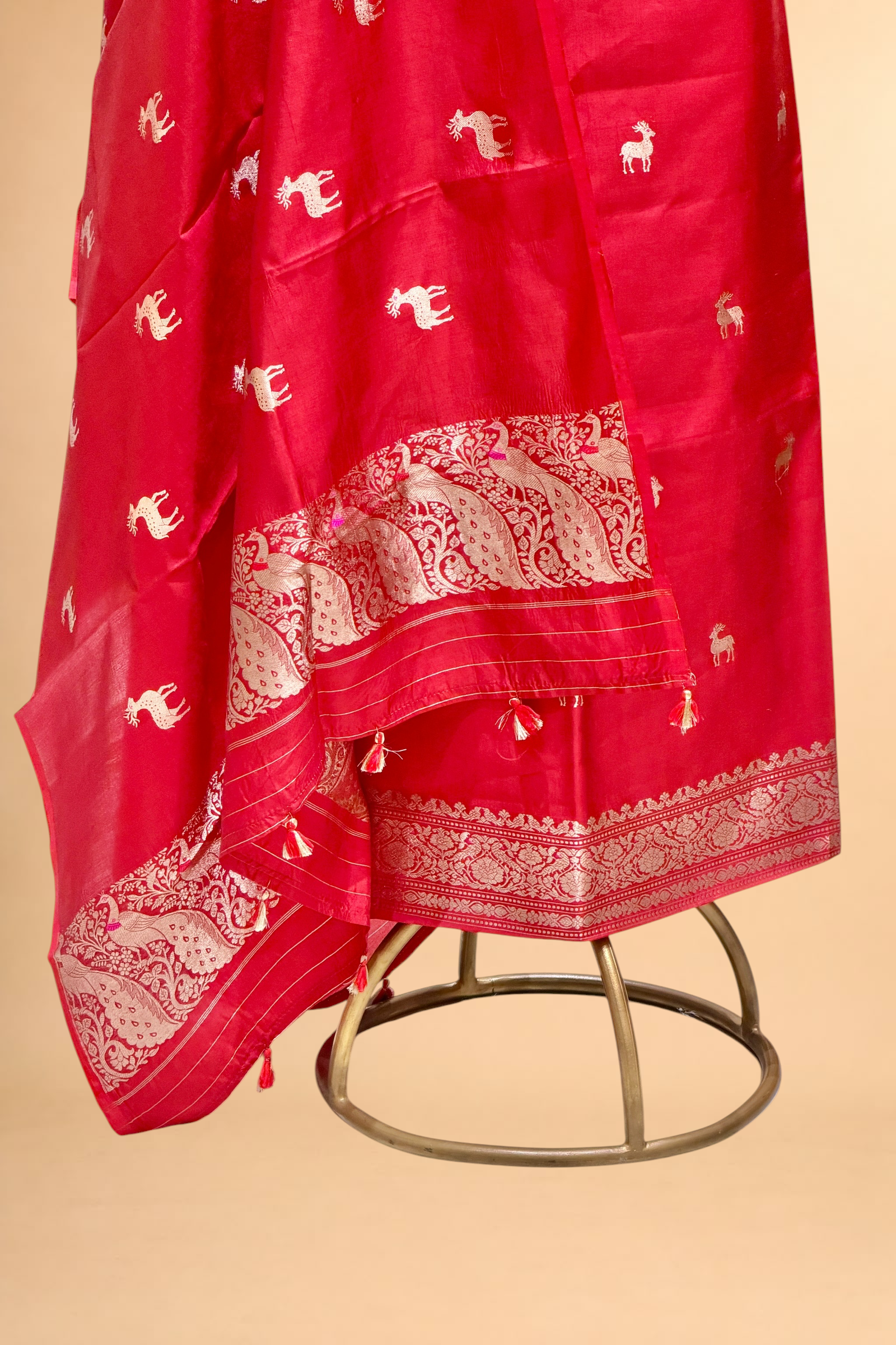 Red Meenakari Soft Silk Suitsets