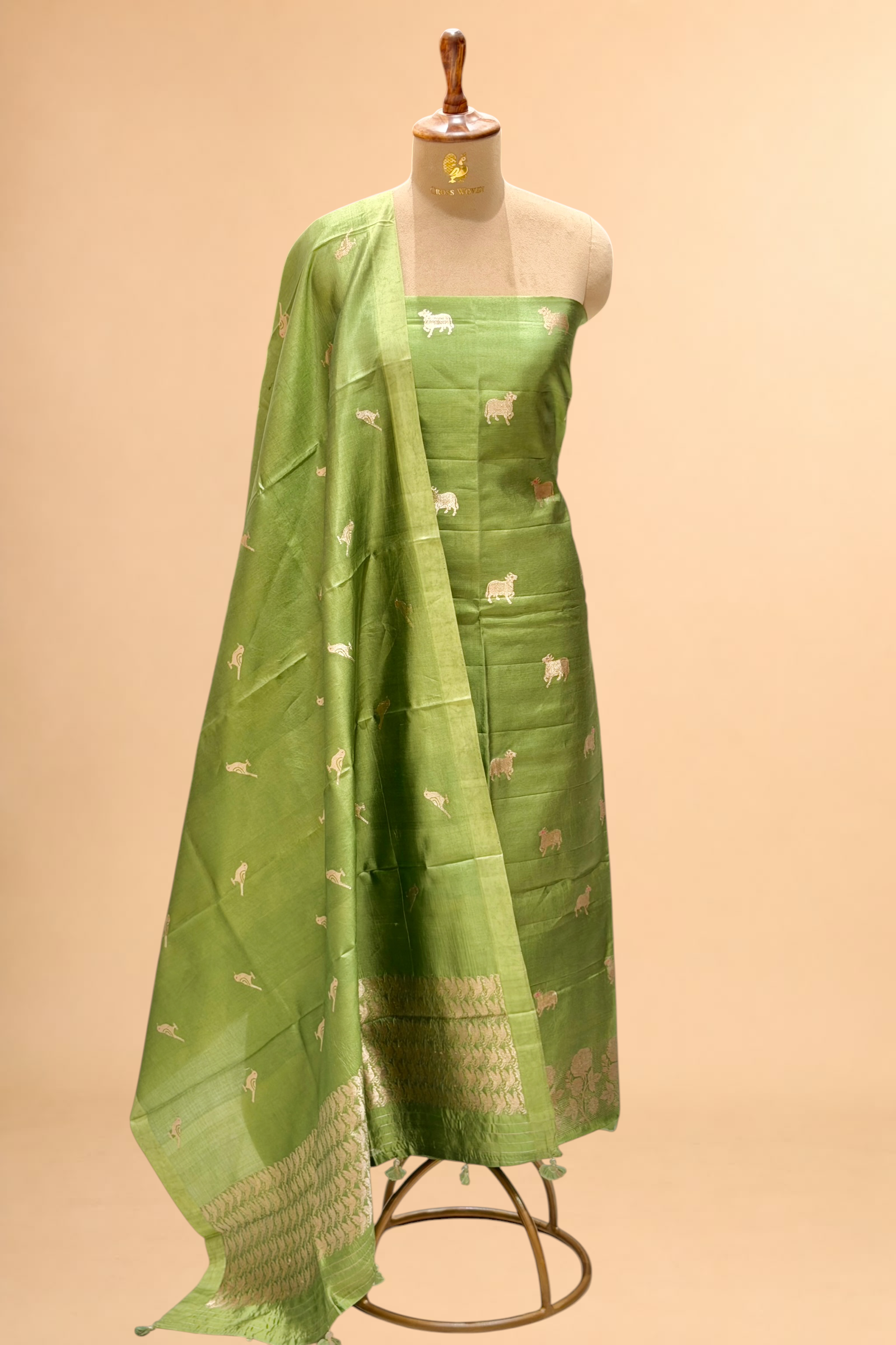 Sage Green Soft Silk Suit Set