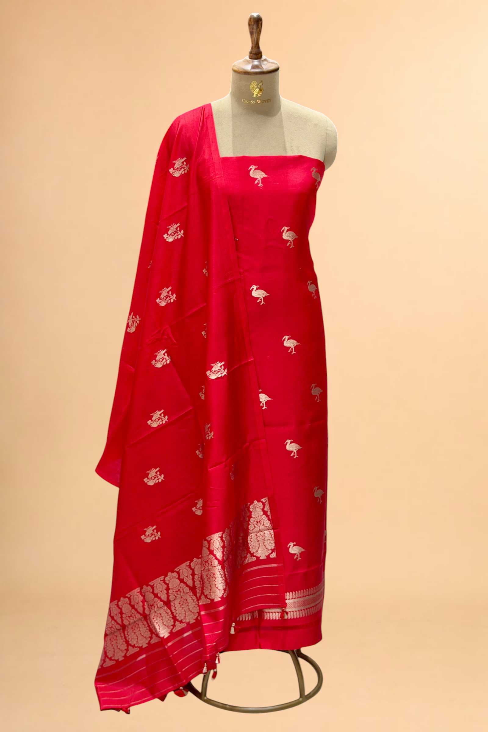 Red Soft Silk Suit Set