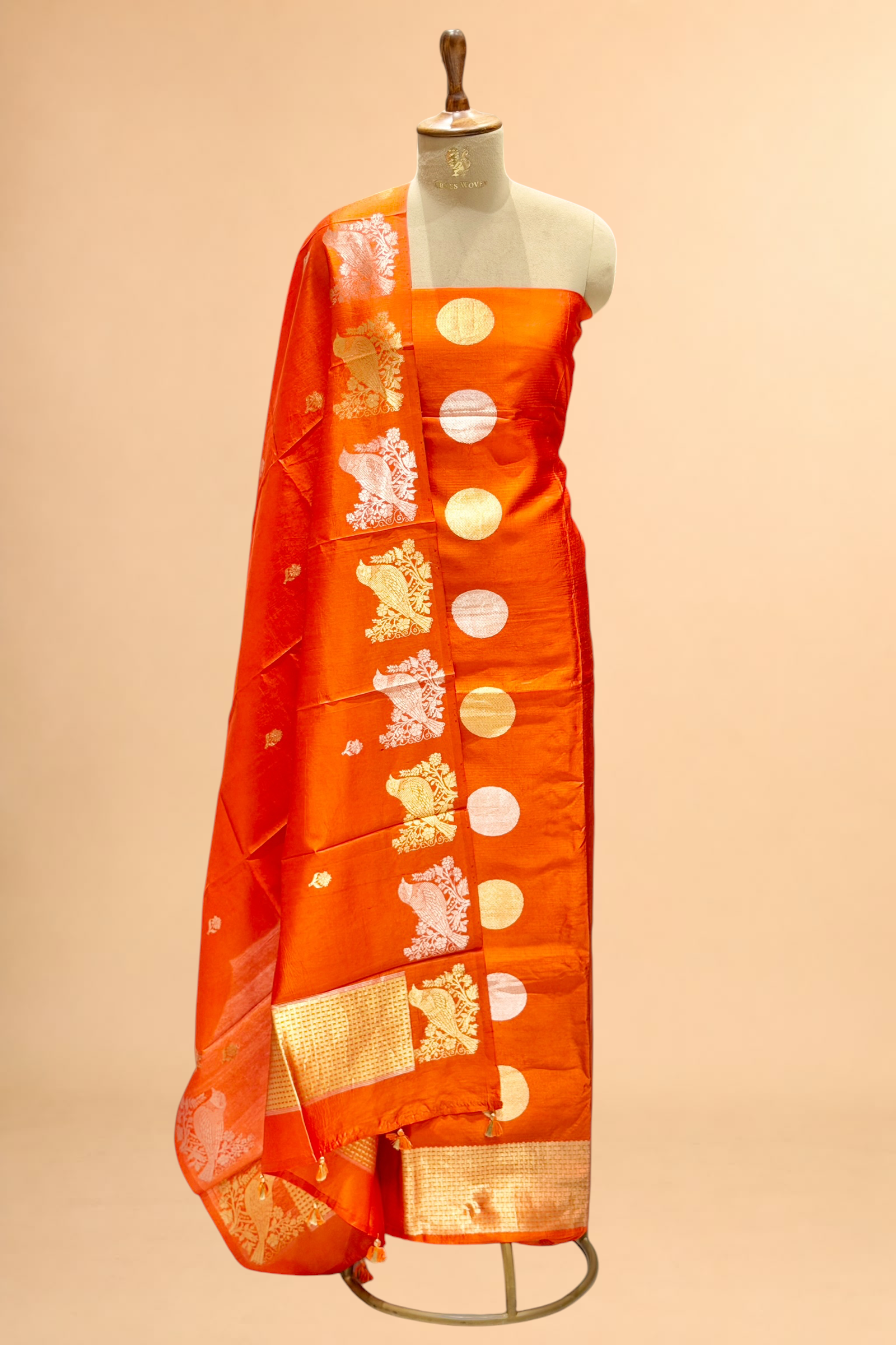 Orange Soft Silk Suit Set