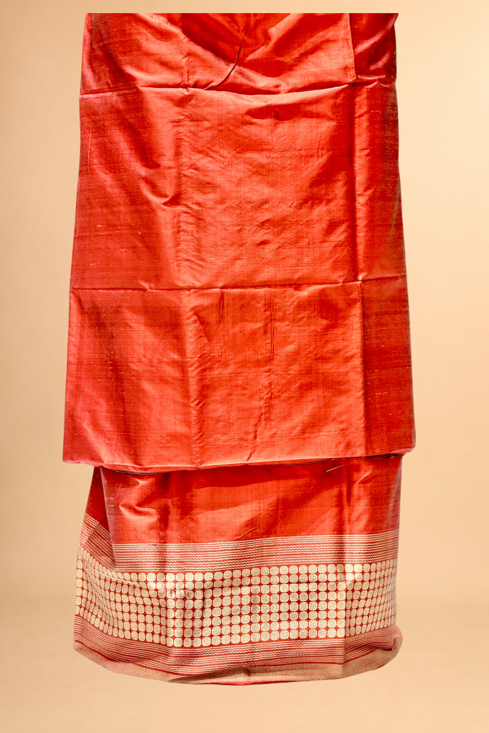Coral Red Katan Silk Co-ord Set