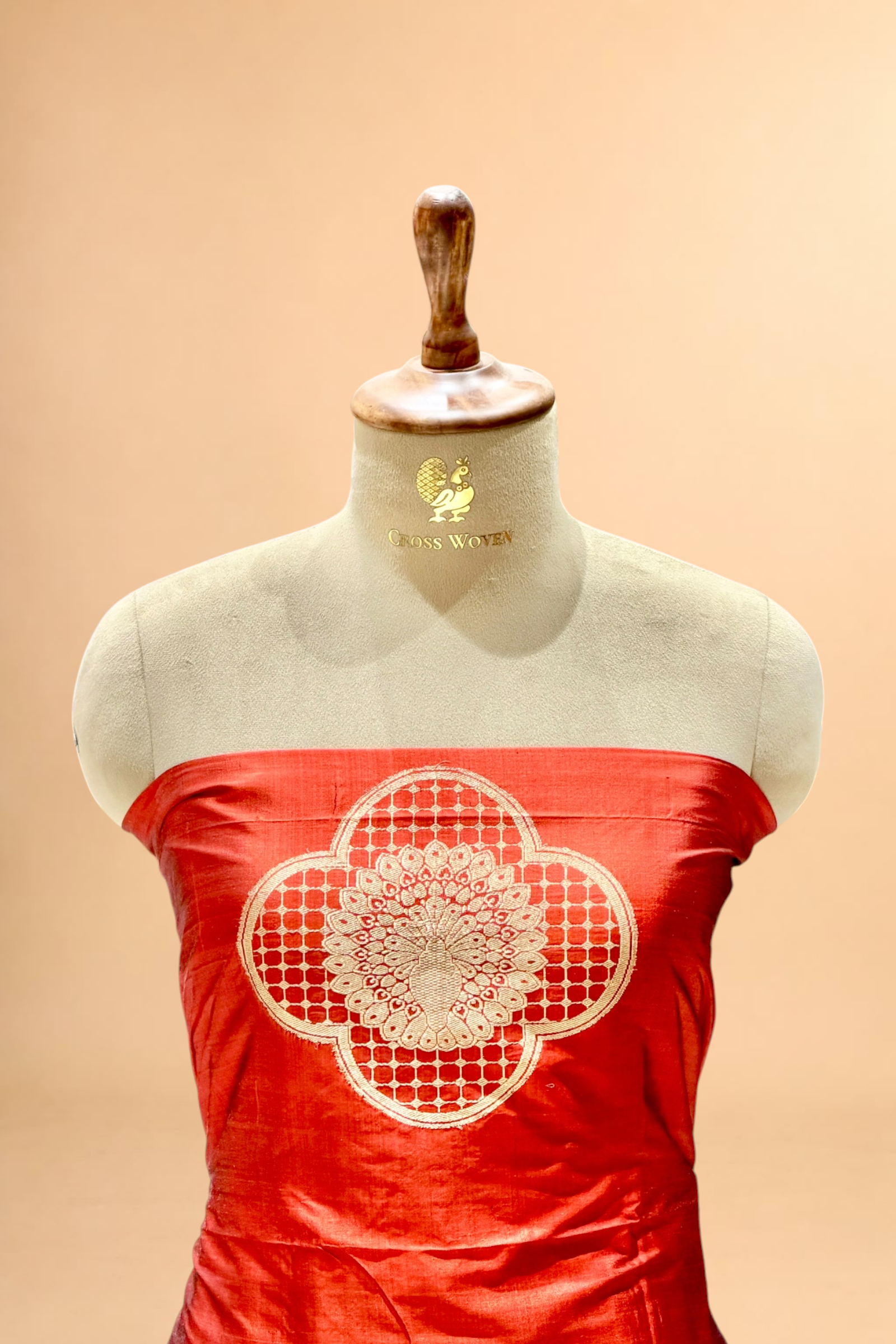 Coral Red Katan Silk Co-ord Set