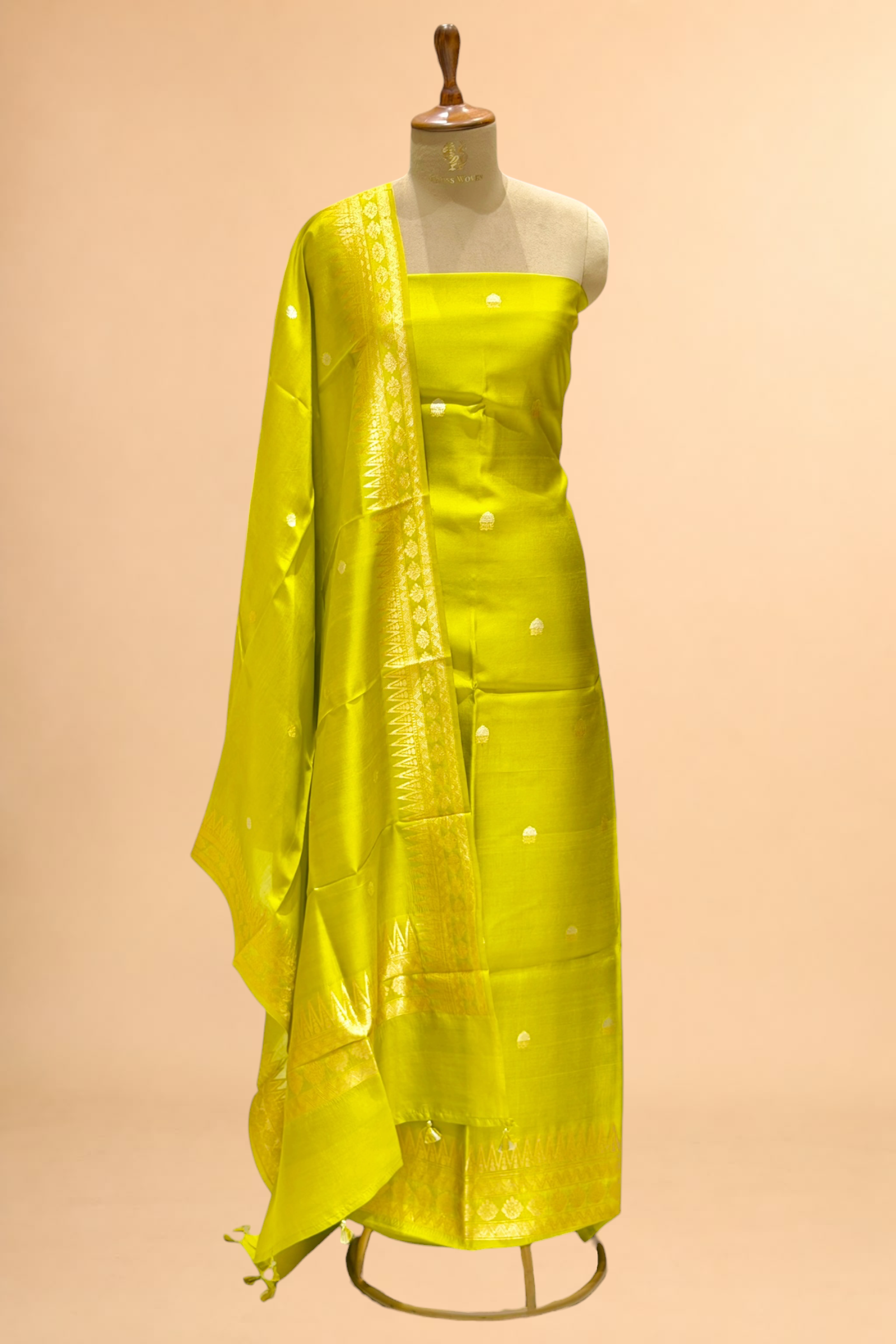 Lime Yellow Soft Silk Suit Set