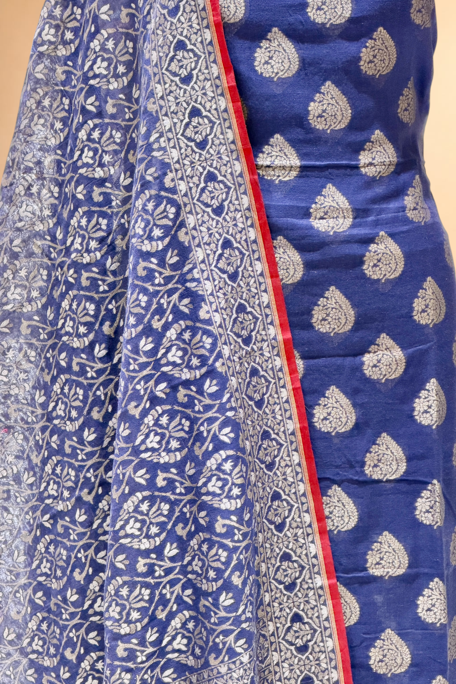Blue Pure Cotton Iktara Jamdani Suit Set